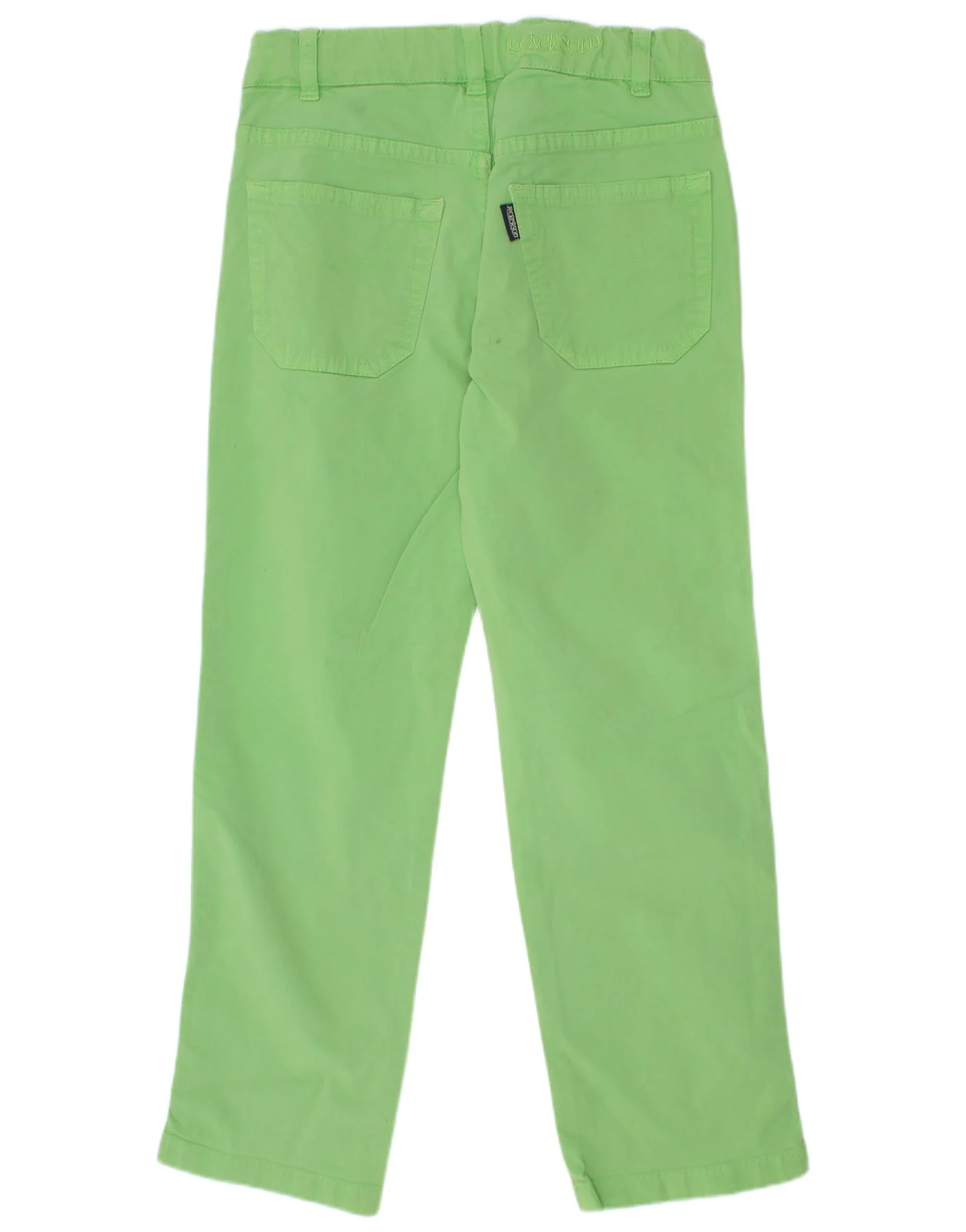 Jeckerson Boys Straight Casual Trousers 5-6 Years W24 L21 Green Cotton - Image 2