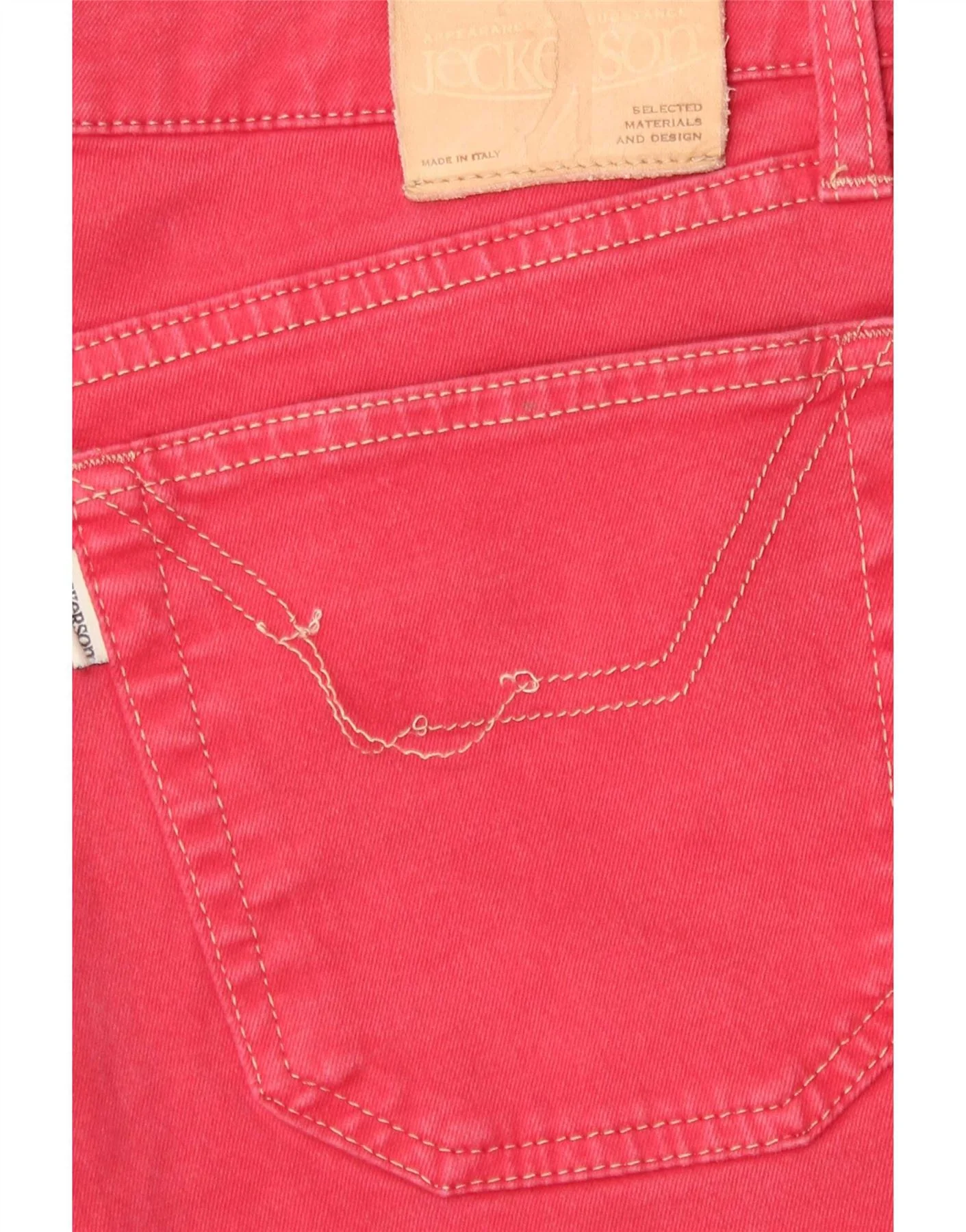 Jeckerson Mens Slim Jeans W30 L27 Burgundy - Image 3