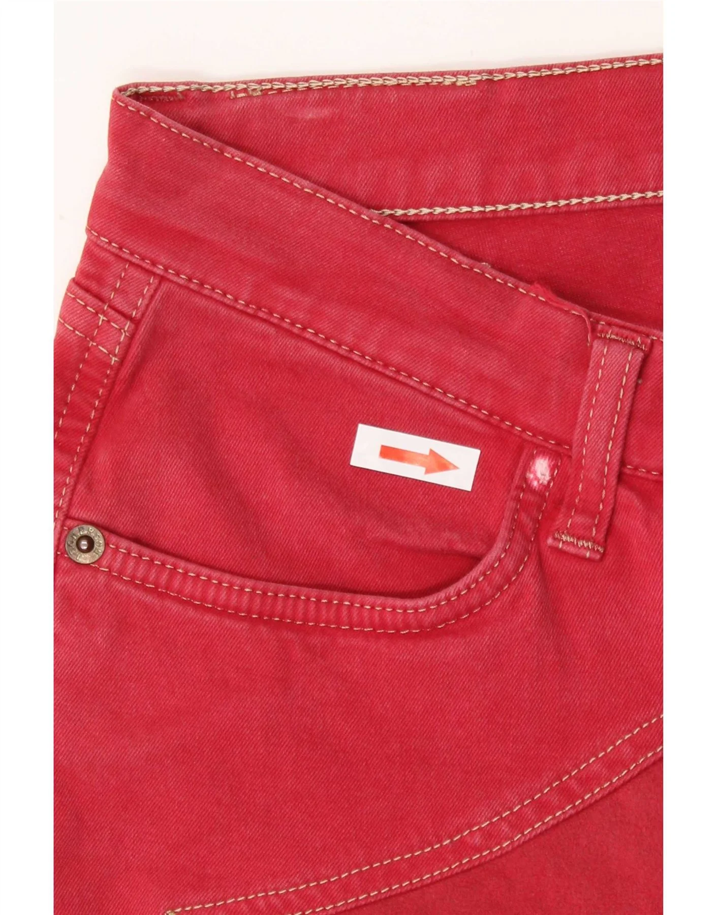 Jeckerson Mens Slim Jeans W30 L27 Burgundy - Image 4