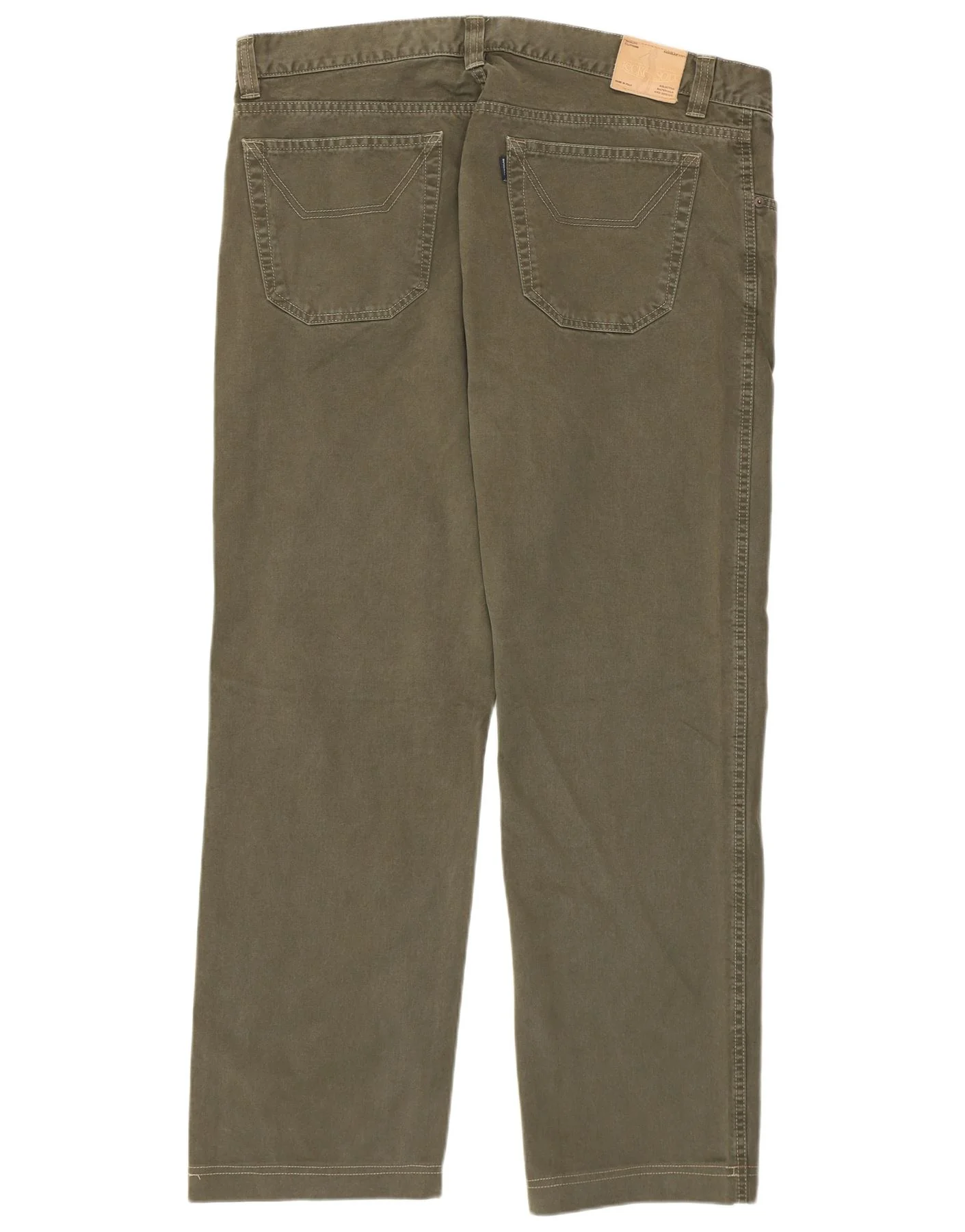 Jeckerson Mens Straight Jeans W40 L30 Green Cotton - Image 2