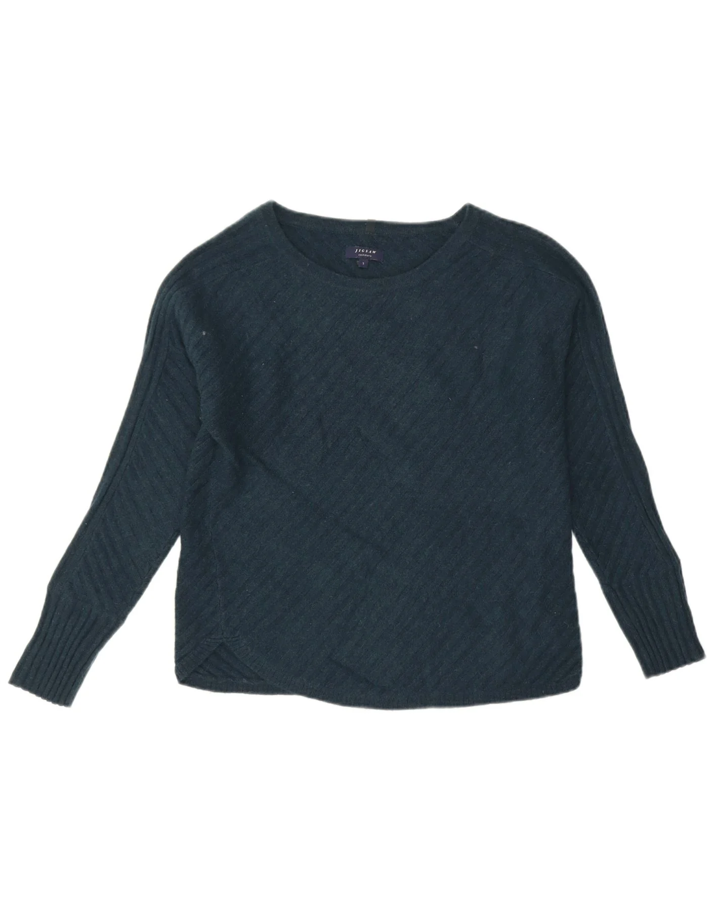 Jigsaw Womens Boat Neck Jumper Sweater UK 10 Small Green Cashmere