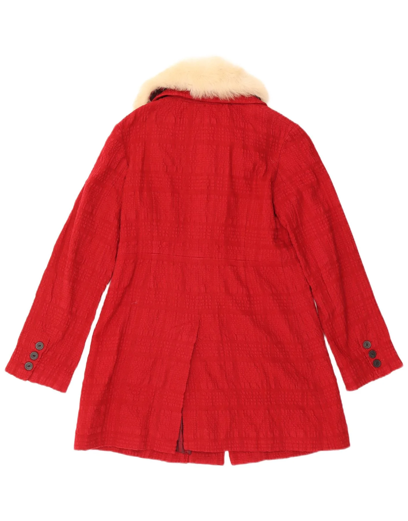Jigsaw Womens Overcoat UK 8 Small Red Check Cotton - Image 2