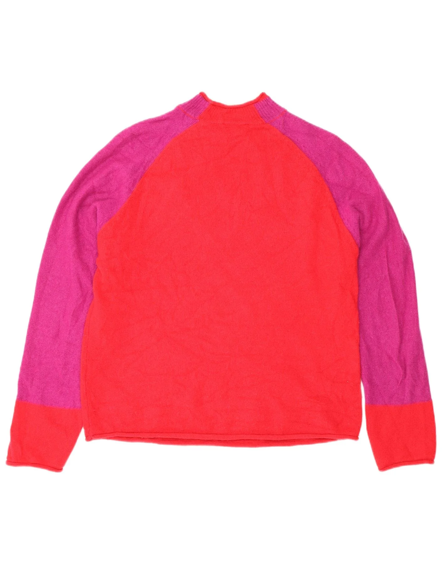 Jigsaw Womens Turtle Neck Jumper Sweater UK 16 Large Red Colourblock - Image 2