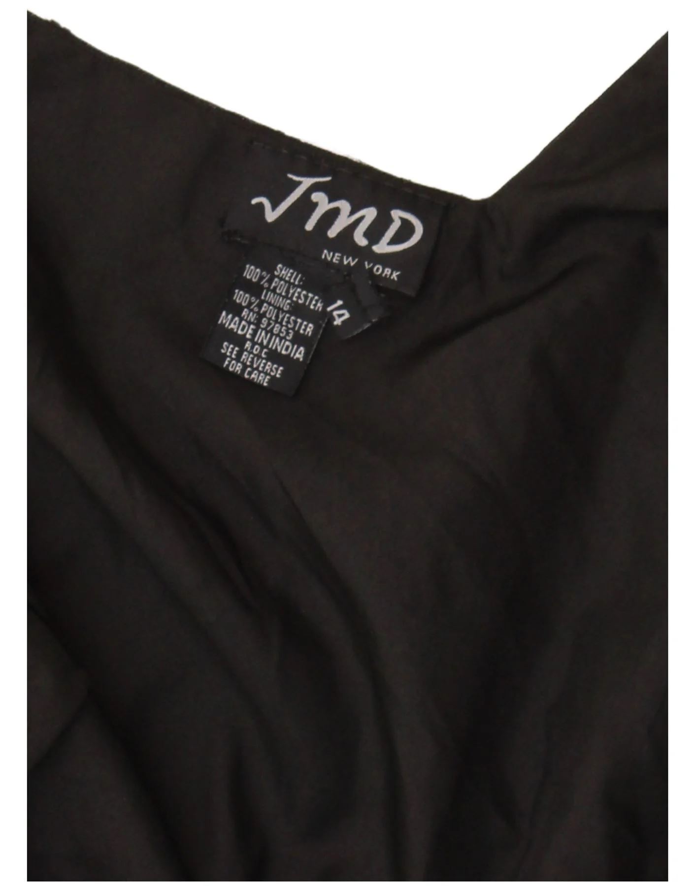 JMD Womens Asymmetric Slip Dress UK 12 Medium Black Polyester - Image 4