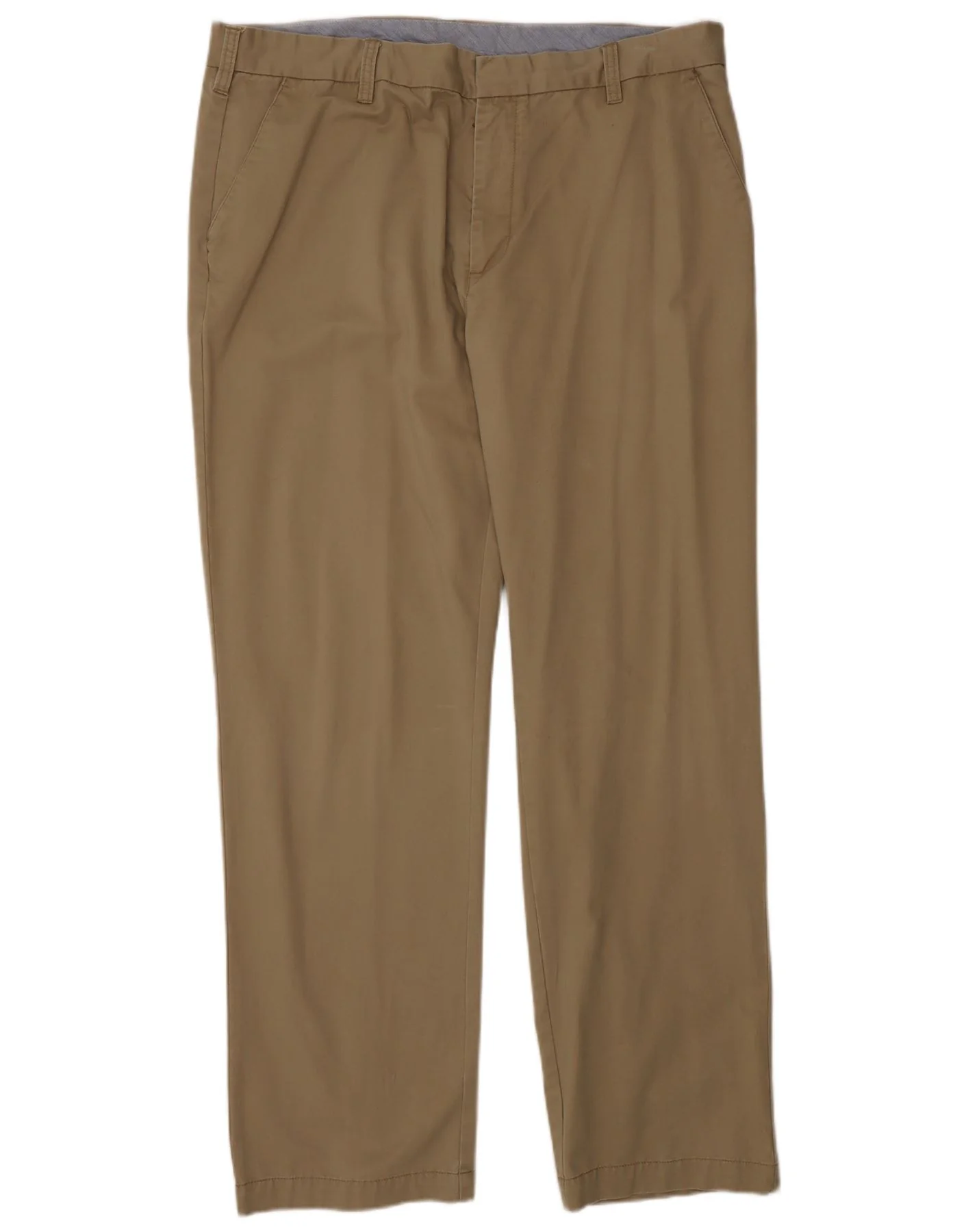 John Lewis Mens Straight Chino Trousers W38 L32 Brown Cotton