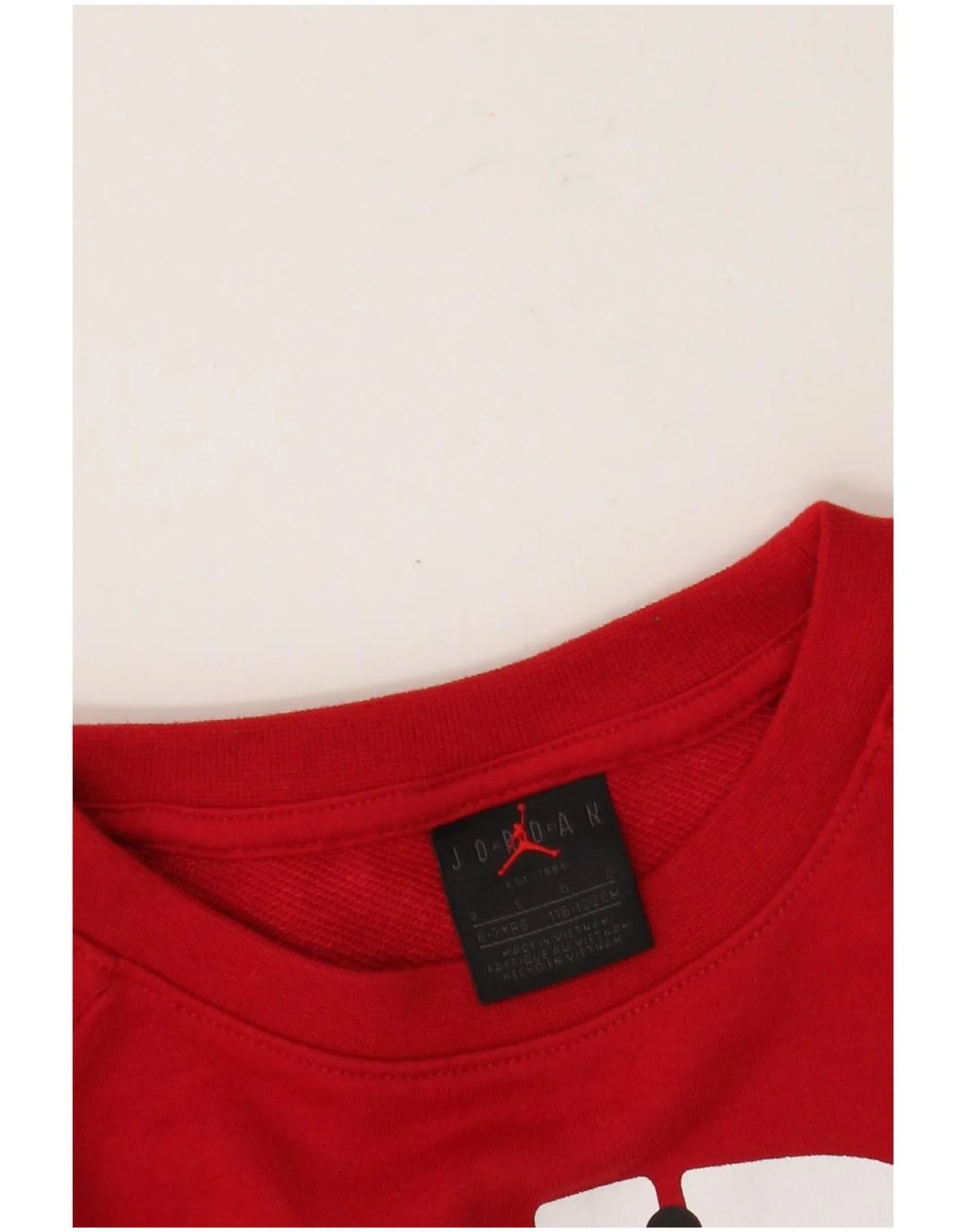 Jordan Boys Graphic Sweatshirt Jumper 6-7 Years Large Red Colourblock - Image 3