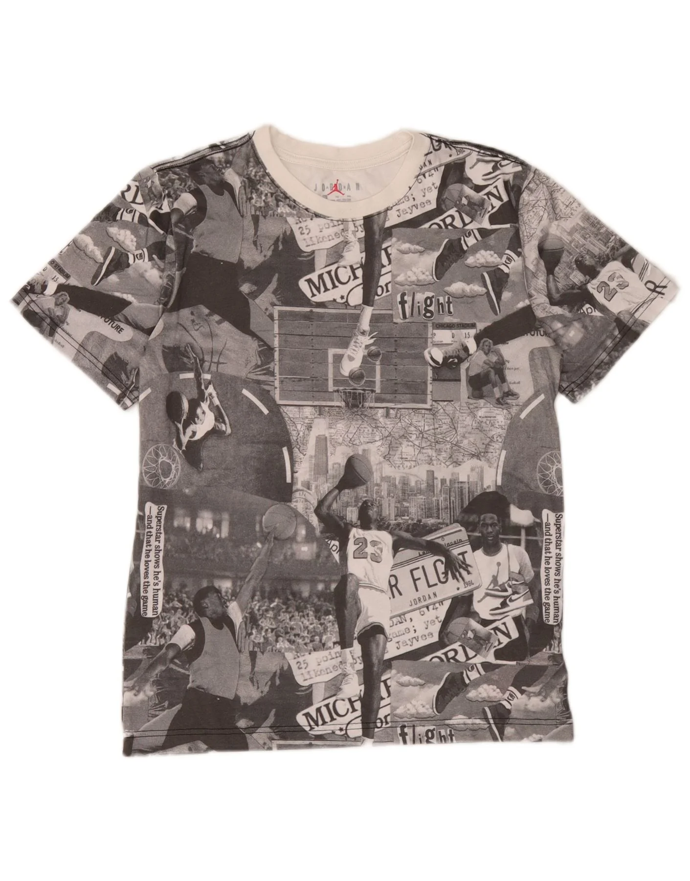 Jordan Boys Graphic T-Shirt Top 13-14 Years XL Grey Cotton