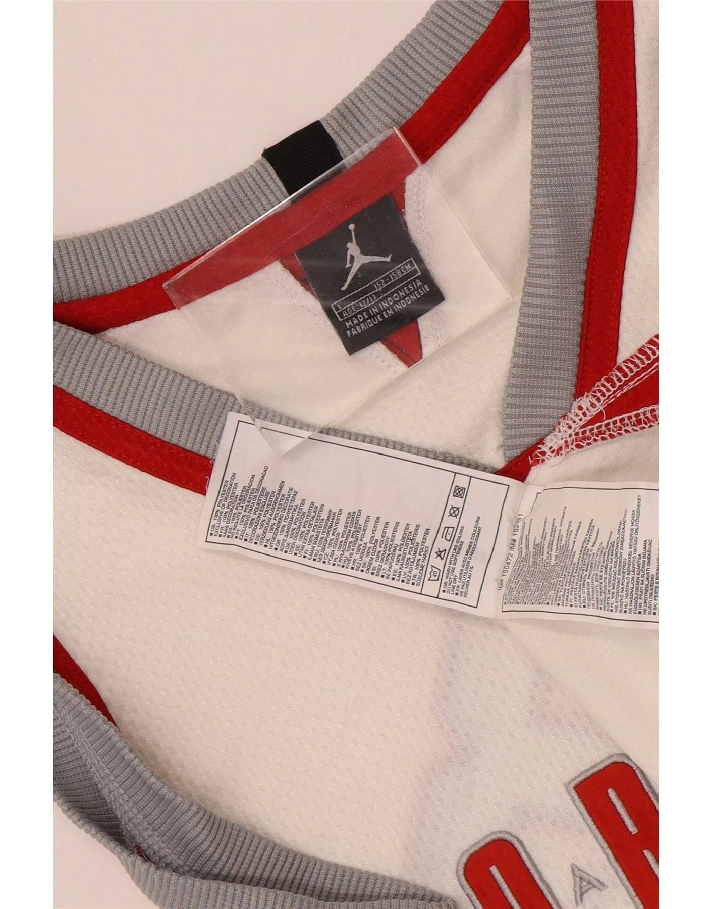 Jordan Boys Graphic Vest Top 12-13 Years Large White Colourblock Polyester - Image 4