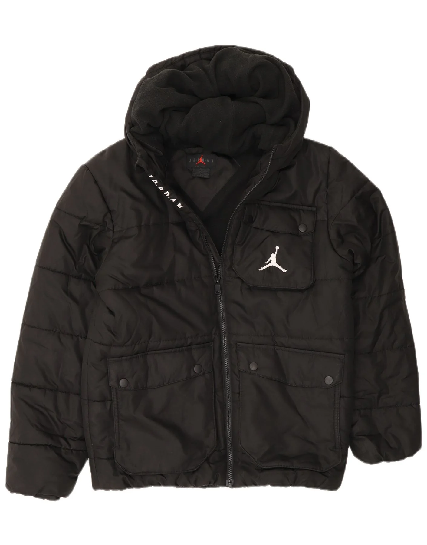 Jordan Boys Hooded Padded Jacket 13-14 Years Black Polyester
