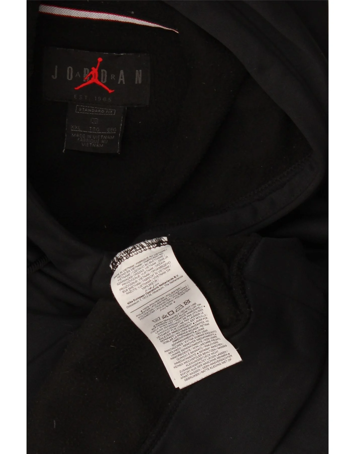 Jordan Mens Graphic Standard Fit Hoodie Jumper 2XL Black Polyester - Image 4