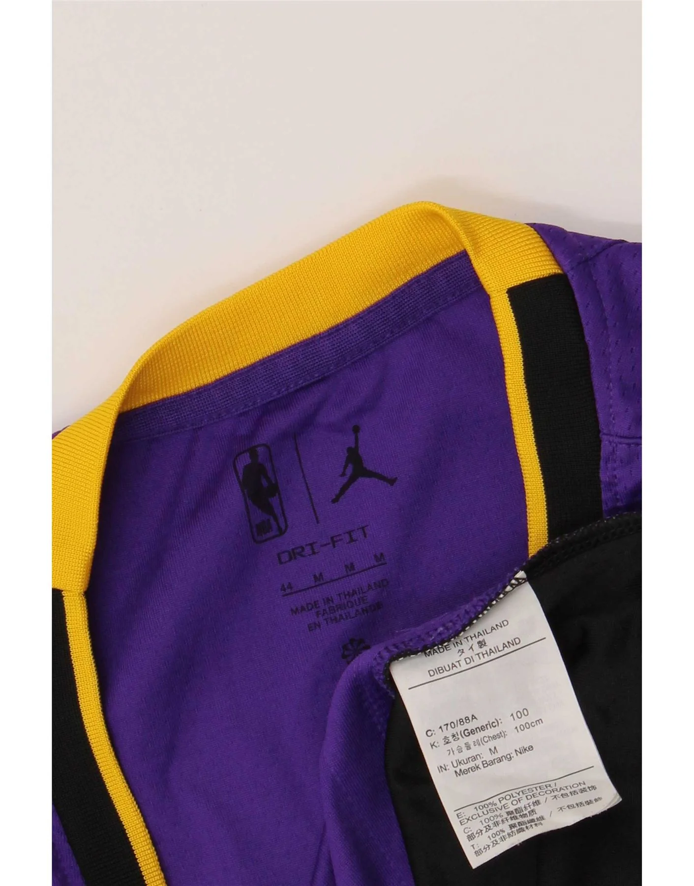 Jordan Mens Los Angeles Lakers Graphic Vest Top Medium Purple Sports - Image 3
