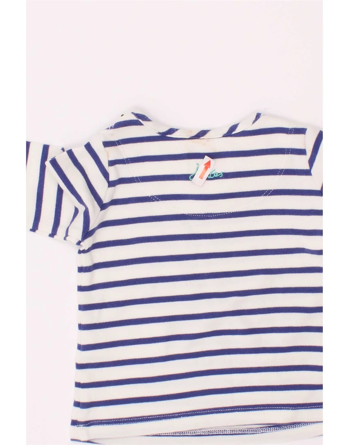 Joules Baby Boys Graphic Top Long Sleeve 3-6 Months Blue Striped Cotton - Image 3