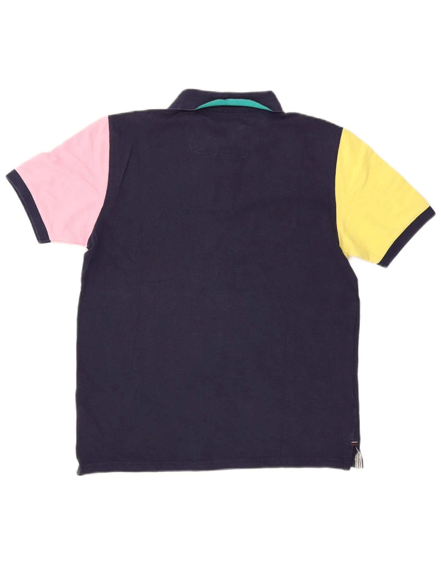 Joules Mens Classic Fit Polo Shirt Medium Navy Blue Colourblock Cotton - Image 2