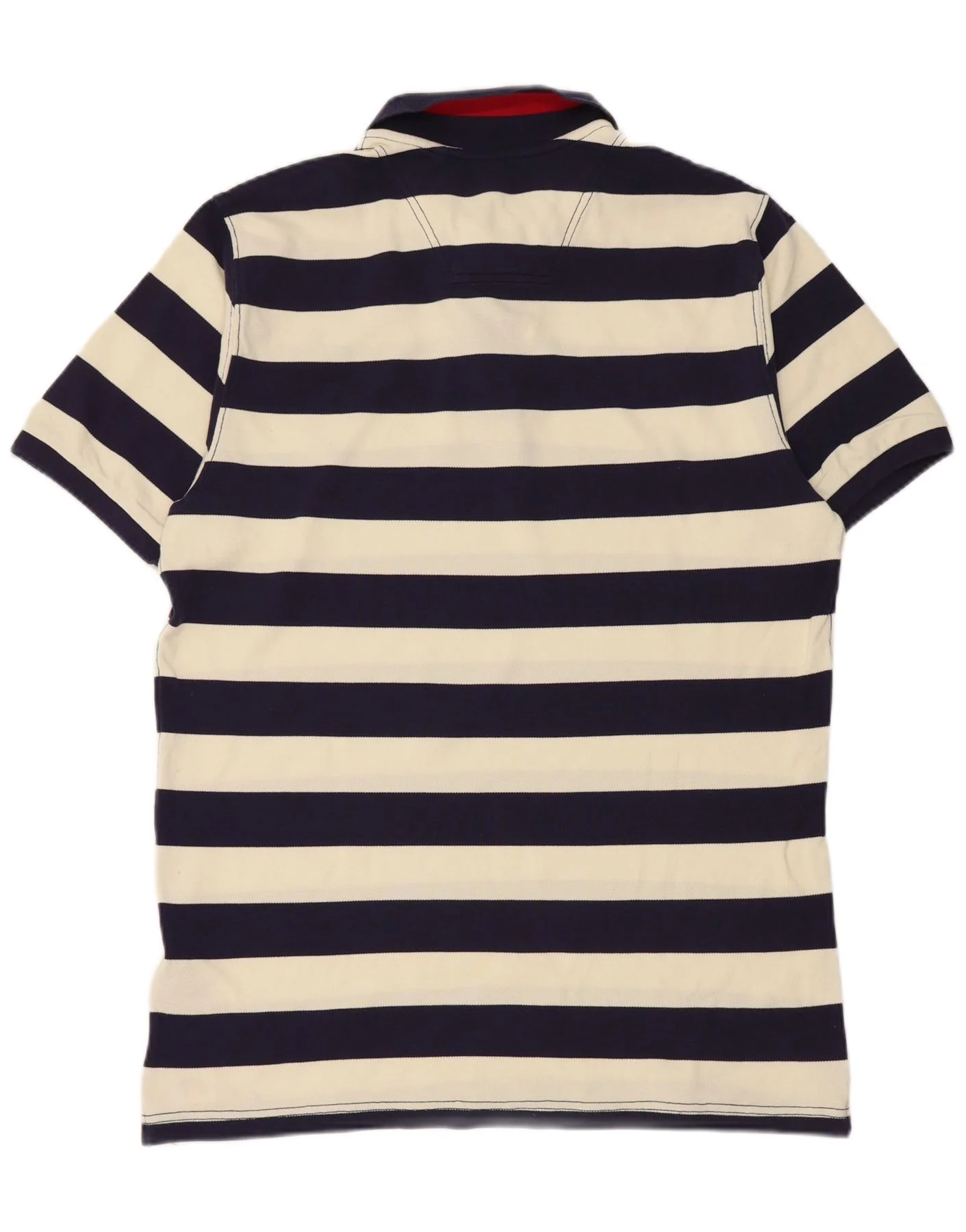 Joules Mens Short Sleeve Classic Fit Polo Shirt Large Navy Blue Striped - Image 2