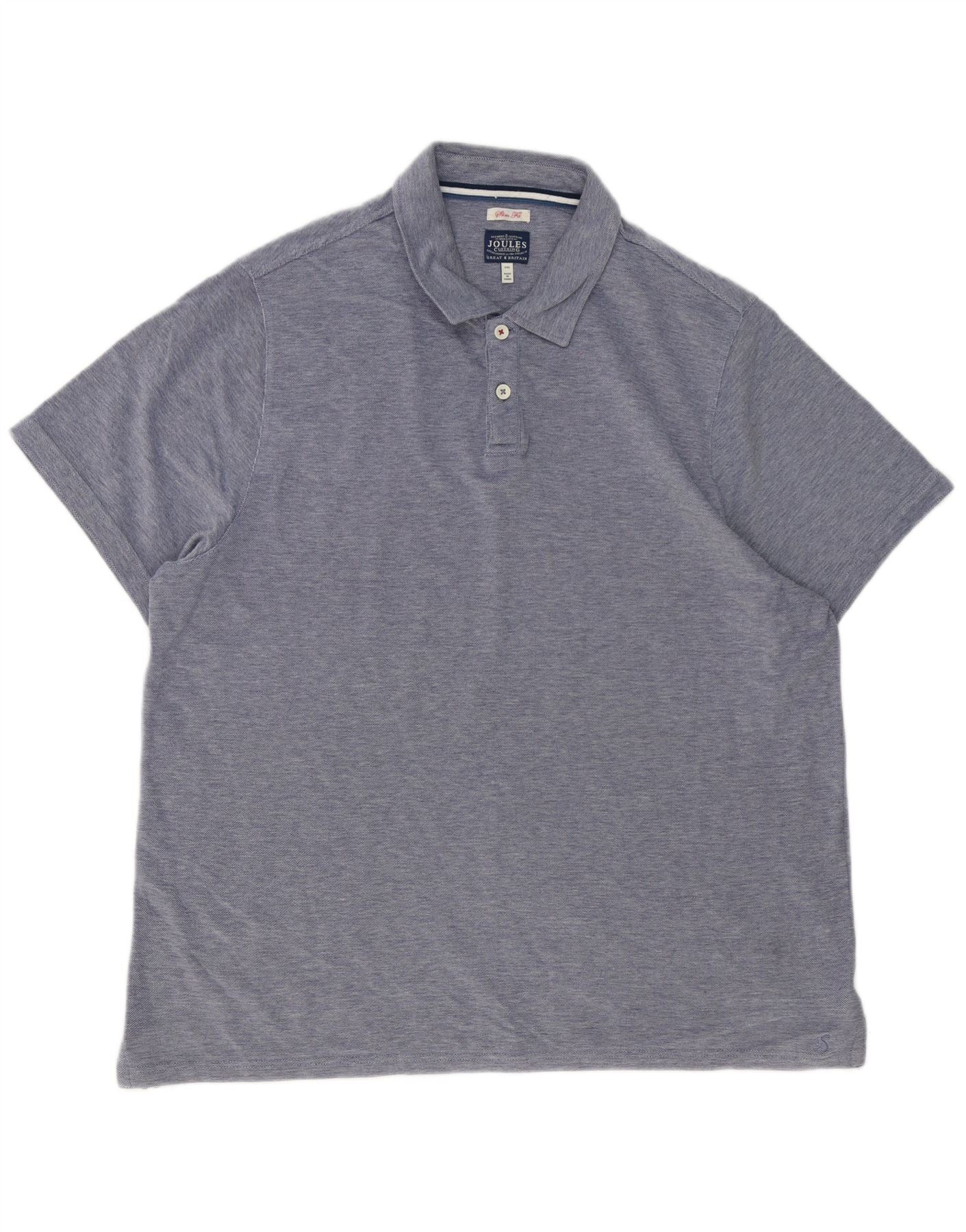 Joules Mens Slim Fit Polo Shirt 2XL Navy Blue Cotton