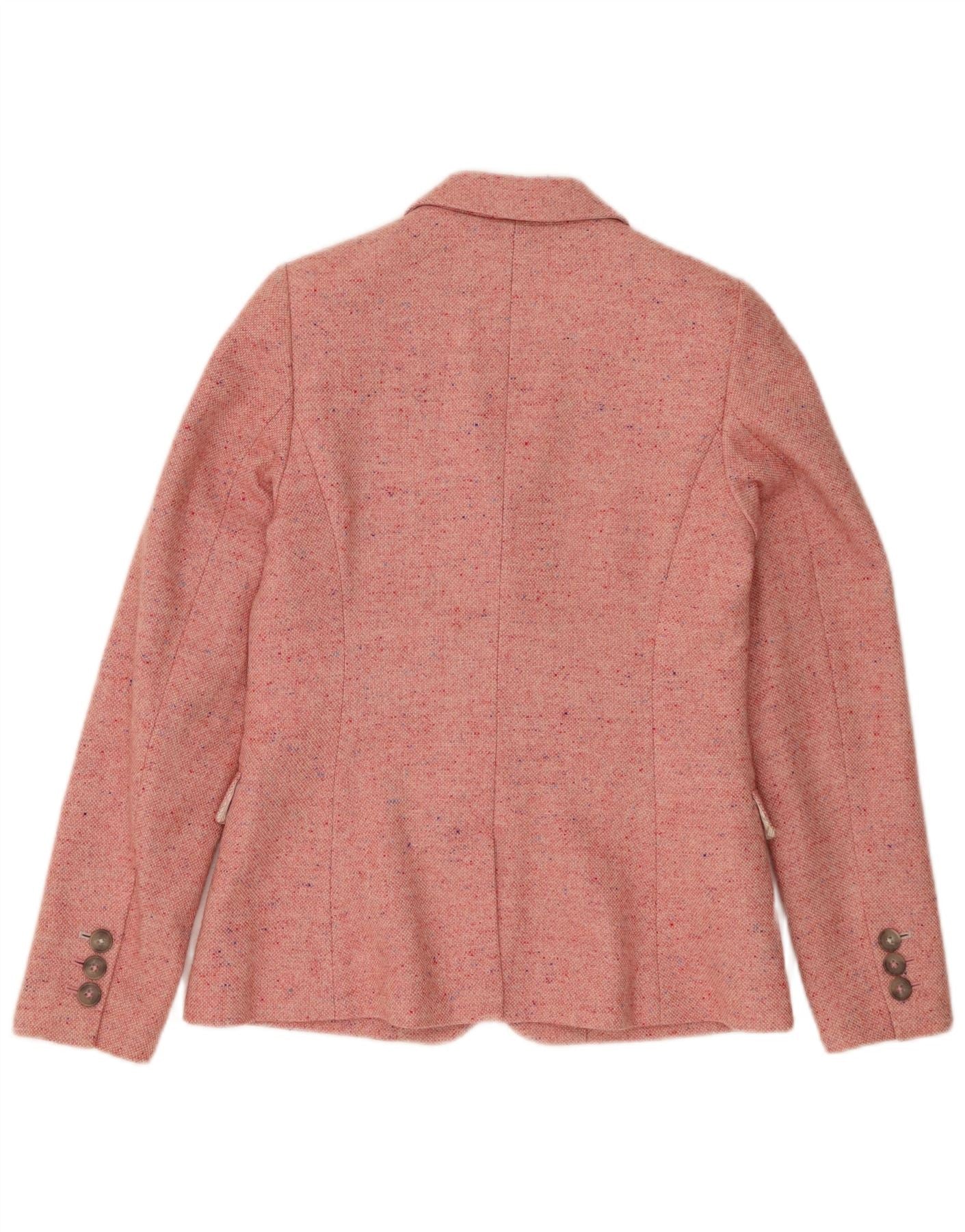 Joules Womens 2 Button Blazer Jacket UK 8 Small Pink Flecked Wool - Image 2