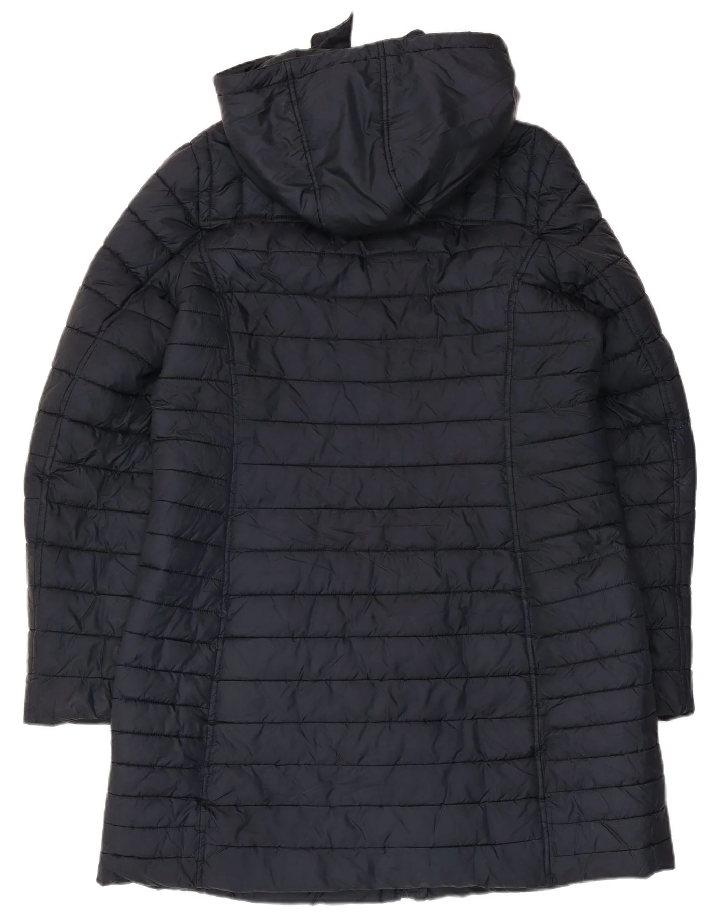 Joules Womens Hooded Padded Coat UK 16 Large Navy Blue Polyester - Image 2