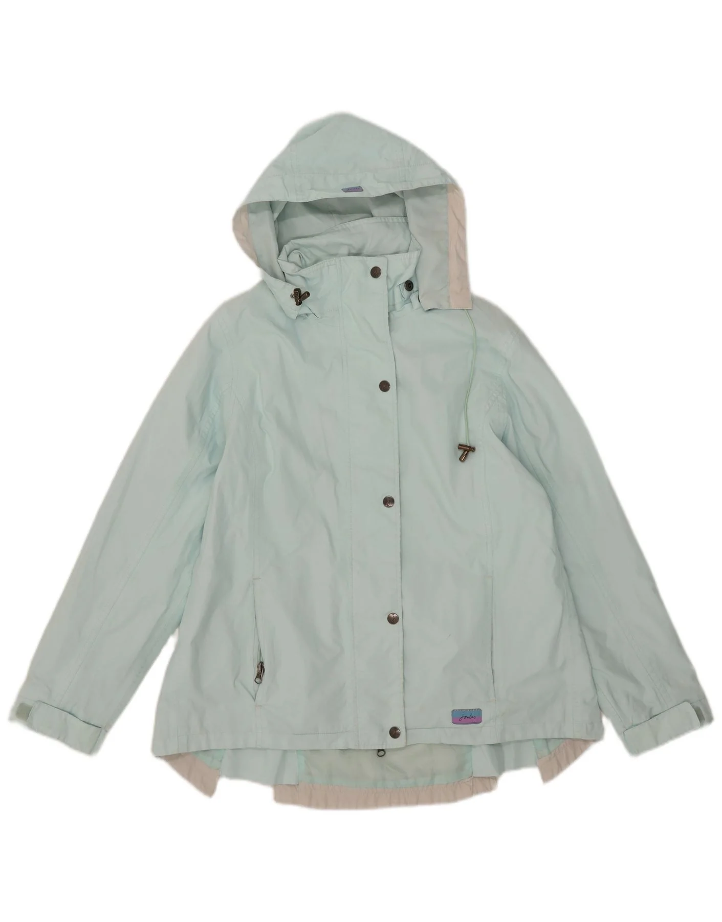 Joules Womens Hooded Rain Jacket UK 8 Small Turquoise Polyester