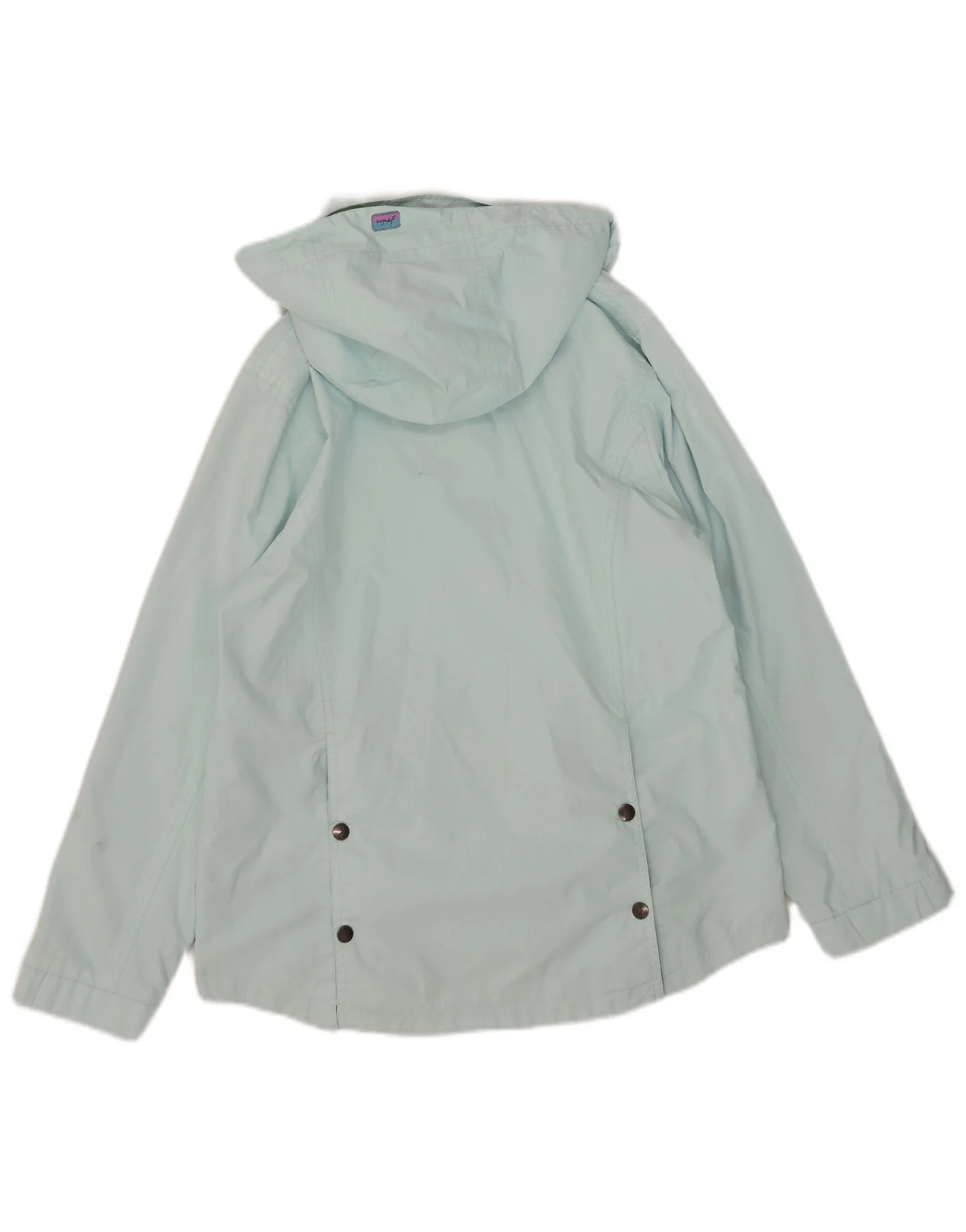Joules Womens Hooded Rain Jacket UK 8 Small Turquoise Polyester - Image 2