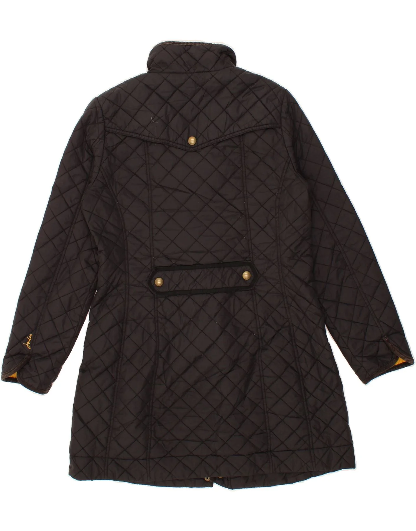 JOULES Womens Quilted Coat UK 12 Medium  Black Polyamide - Image 2
