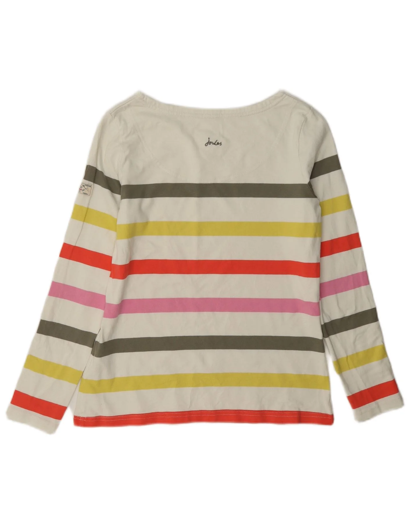 Joules Womens Top Long Sleeve UK 10 Small Multicoloured Striped Cotton - Image 2