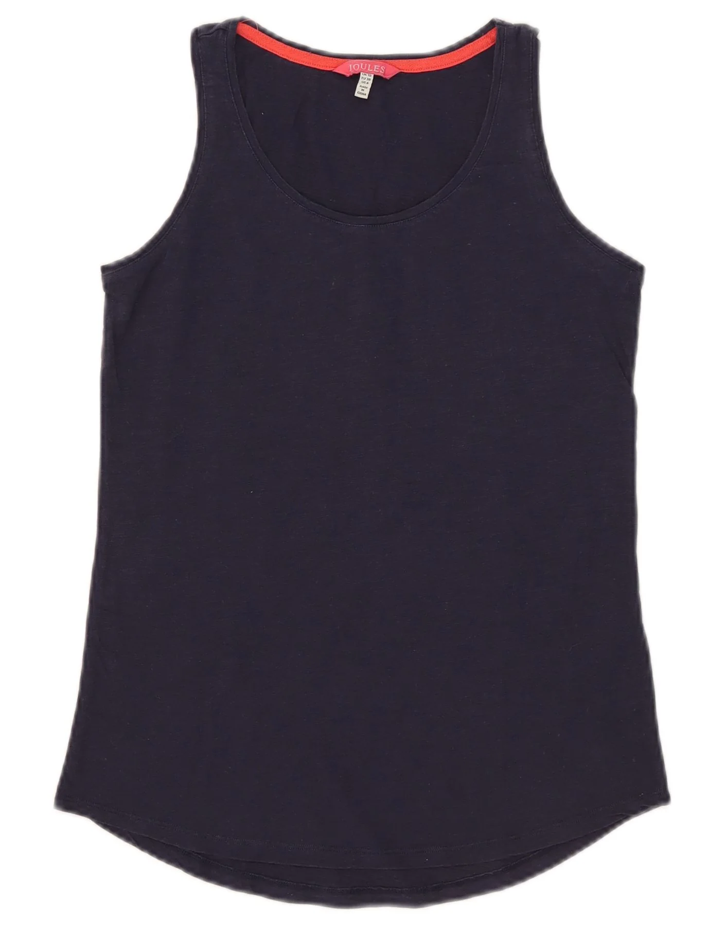 Joules Womens Vest Top UK 10 Small Navy Blue Cotton