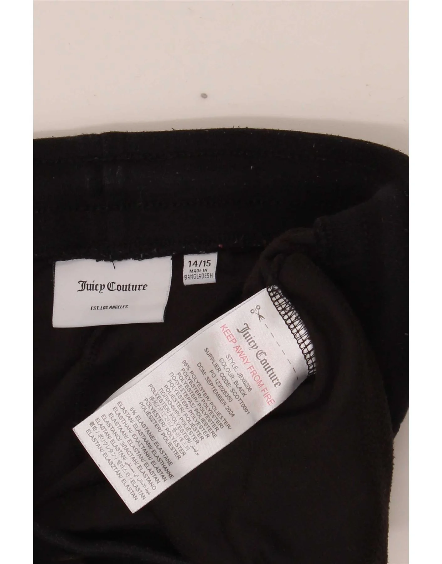 Juicy Couture Girls Graphic Tracksuit Trousers Joggers 14-15 Years Black - Image 3