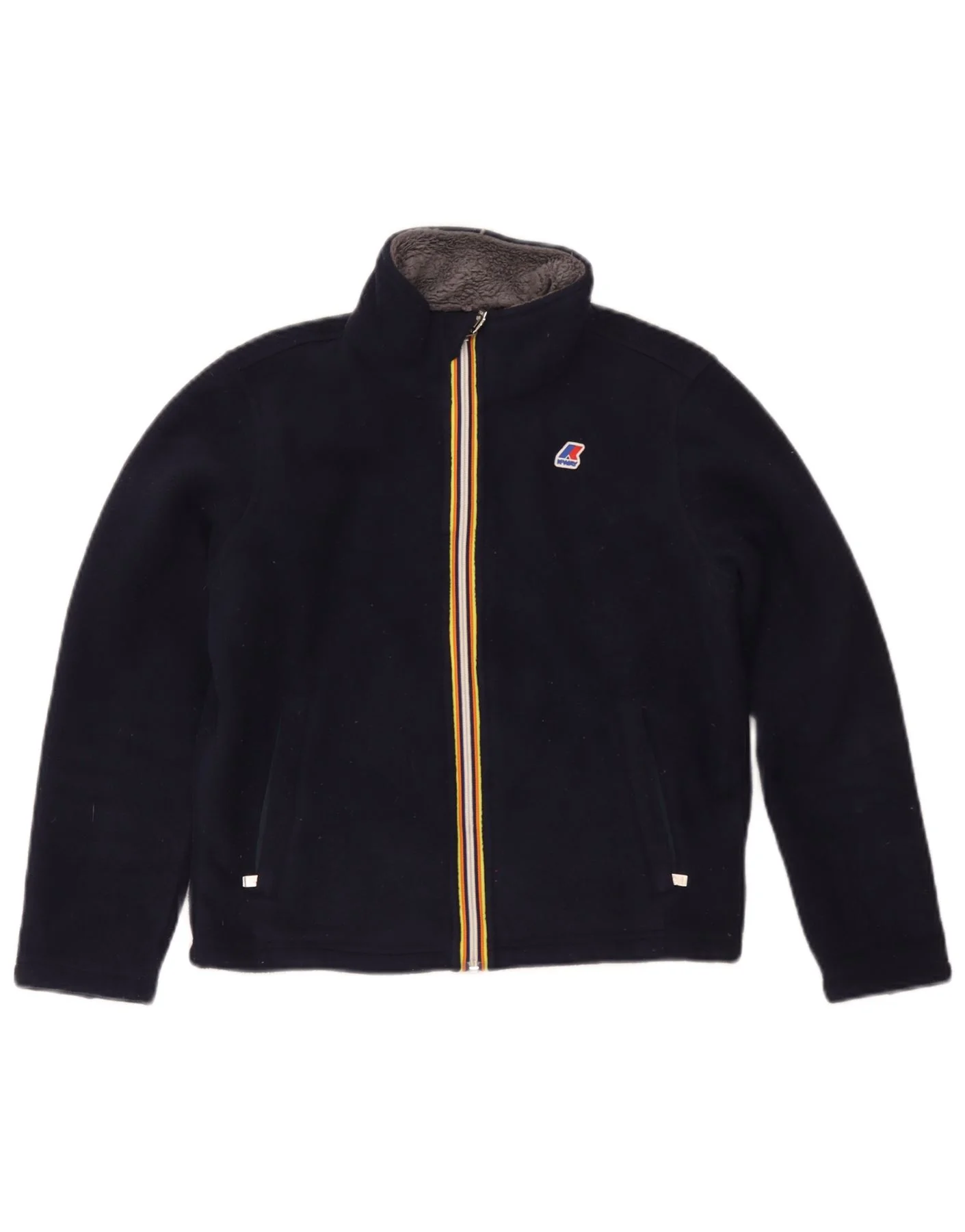 K-Way Boys Sherpa Fleece Jacket 11-12 Years Navy Blue Polyester