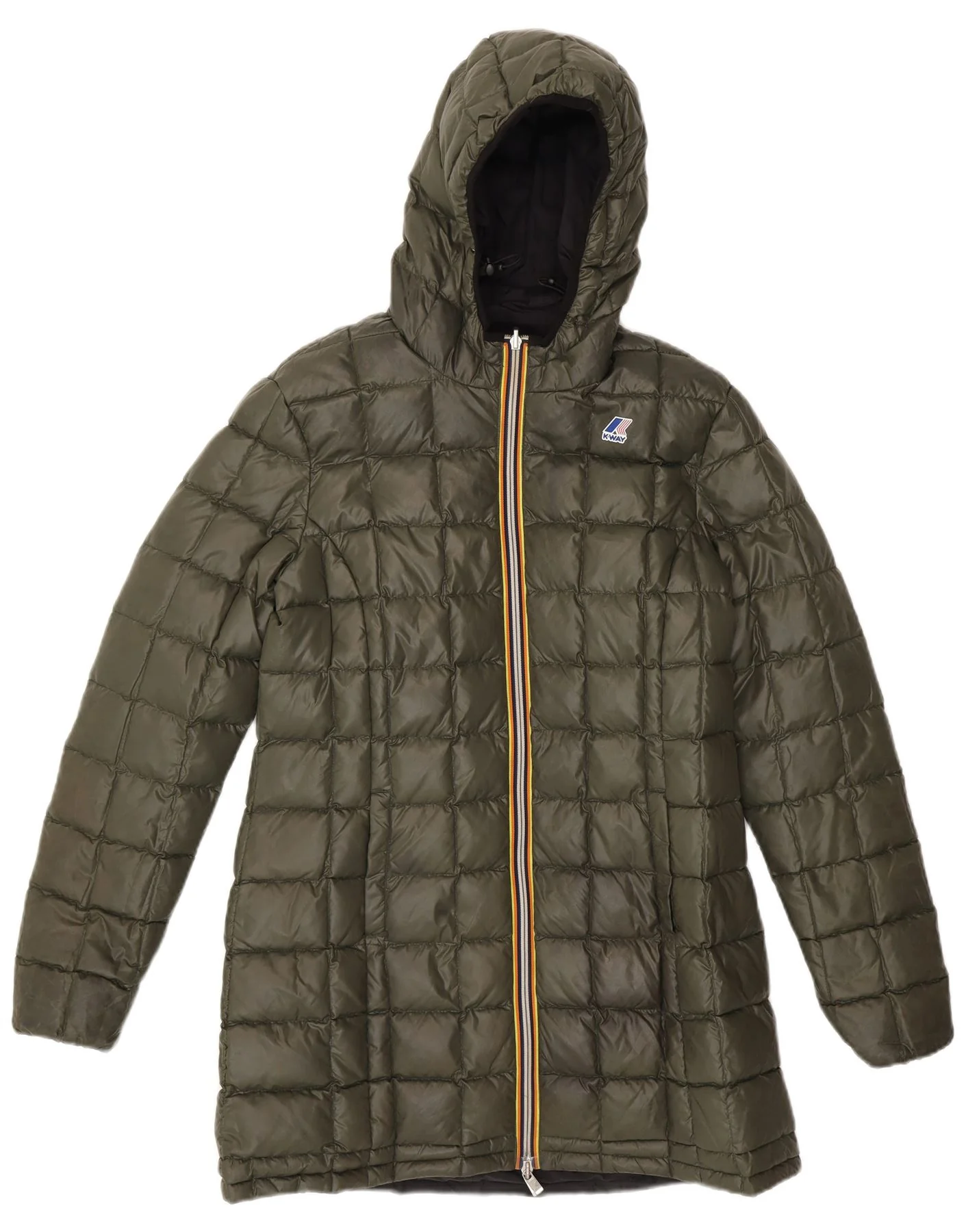 K-Way Womens Hooded Reversible Padded Coat US 6 Medium Black Colourblock - Image 3