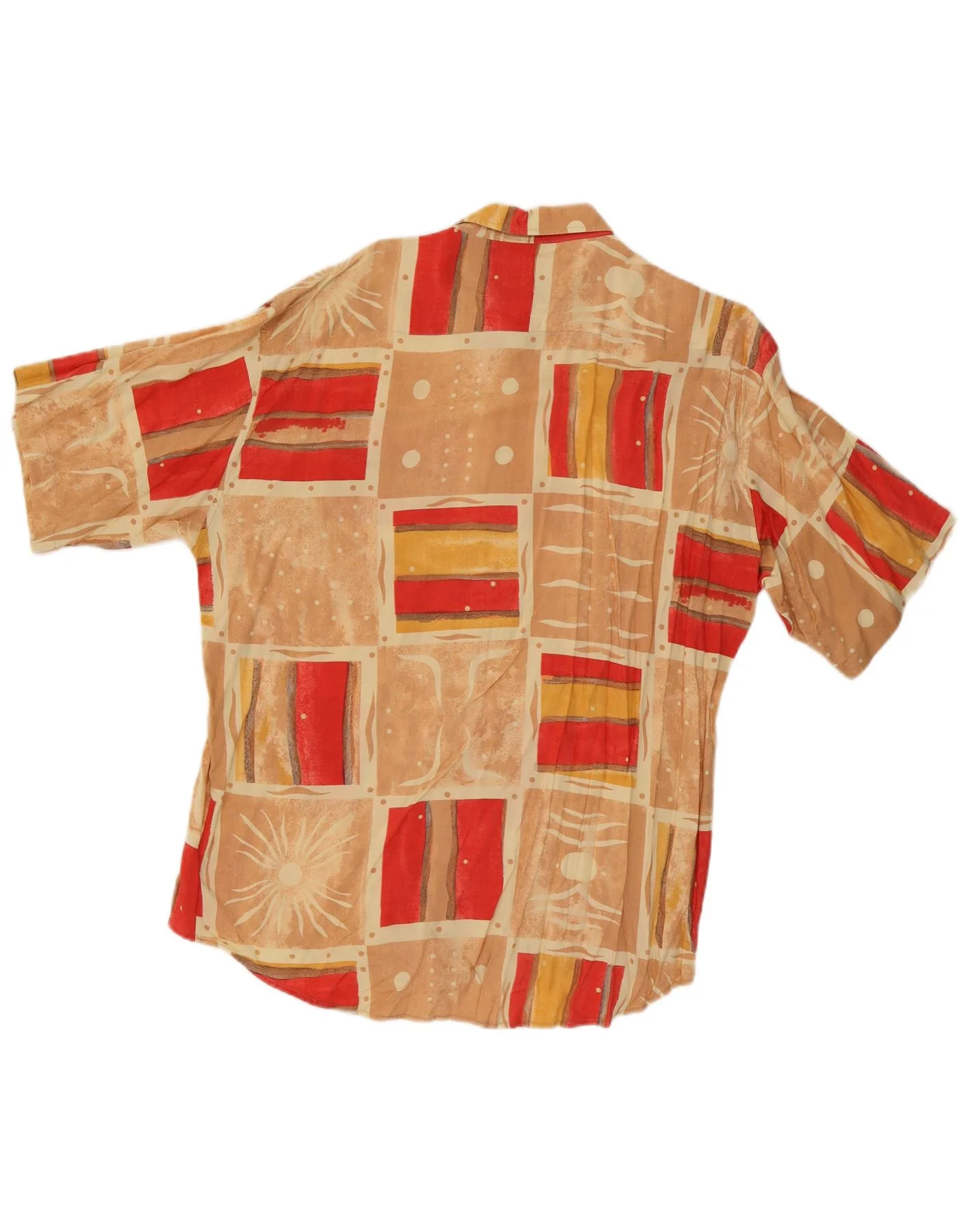 Kantaros Mens Short Sleeve Shirt XL Multicoloured Patchwork Viscose - Image 2