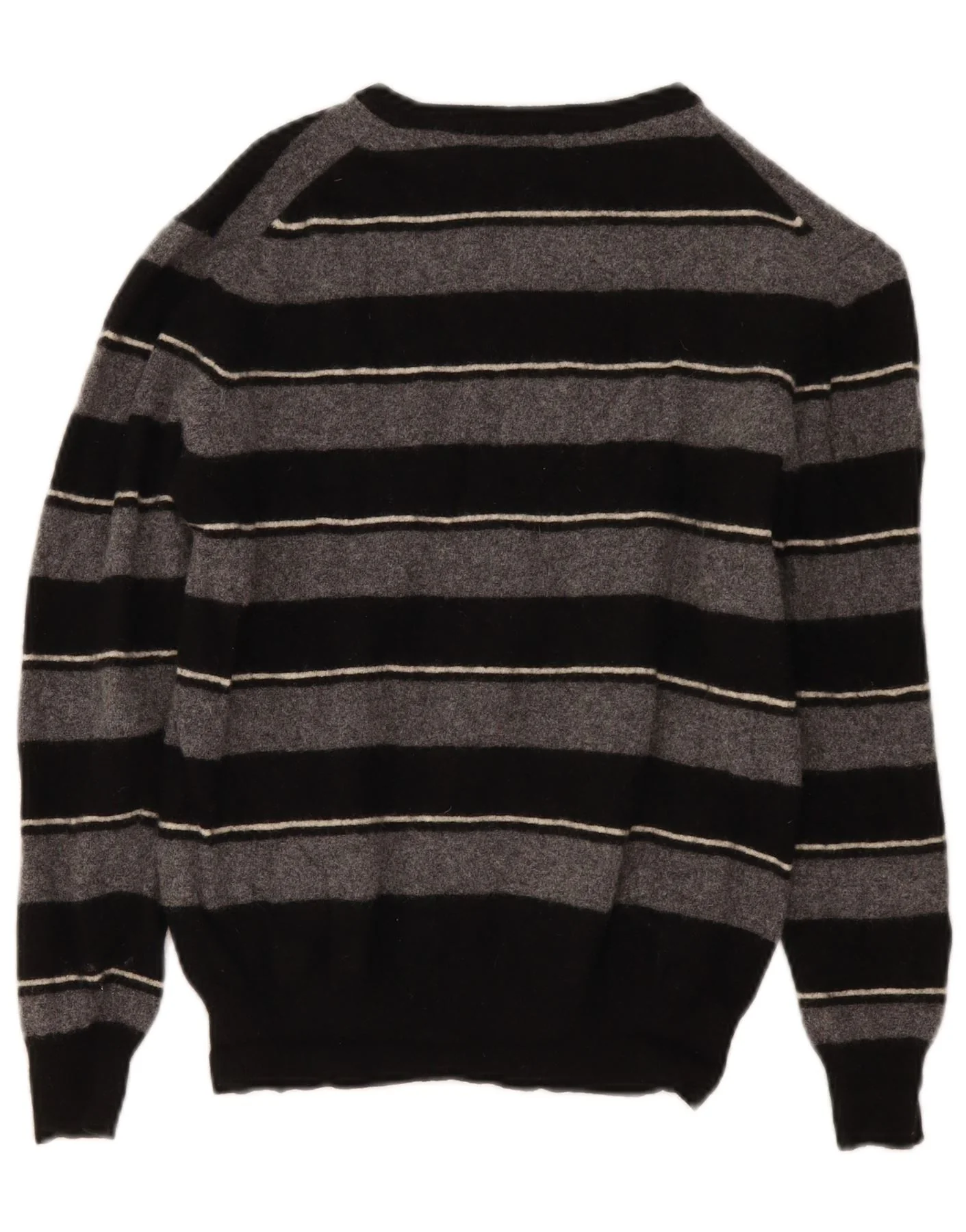 Kappa Boys Boat Neck Jumper Sweater 11-12 Years Large Grey Striped Wool - Image 2