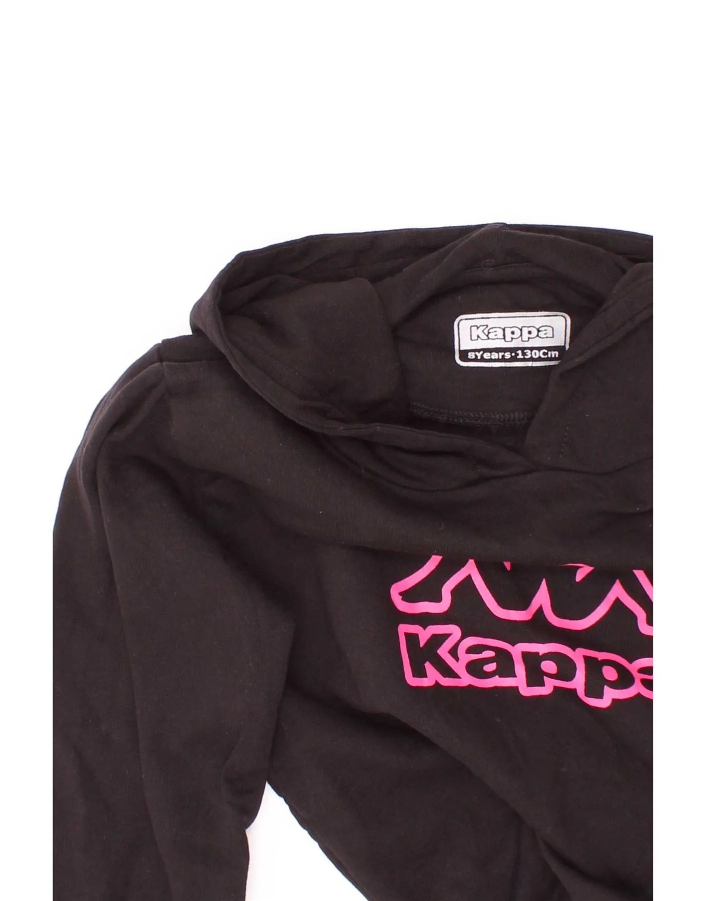 Kappa Girls Graphic Hoodie Jumper 7-8 Years Black - Image 3