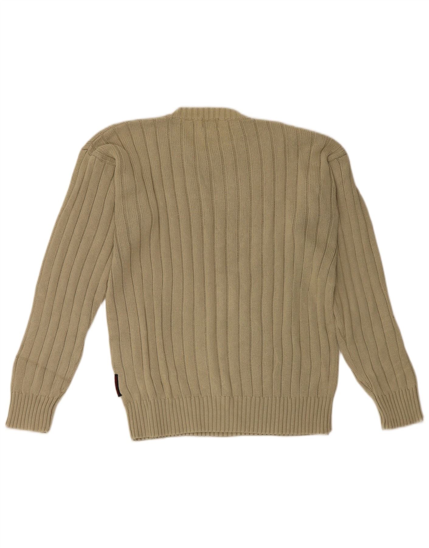 Kappa Mens Crew Neck Jumper Sweater Medium Beige Cotton - Image 2