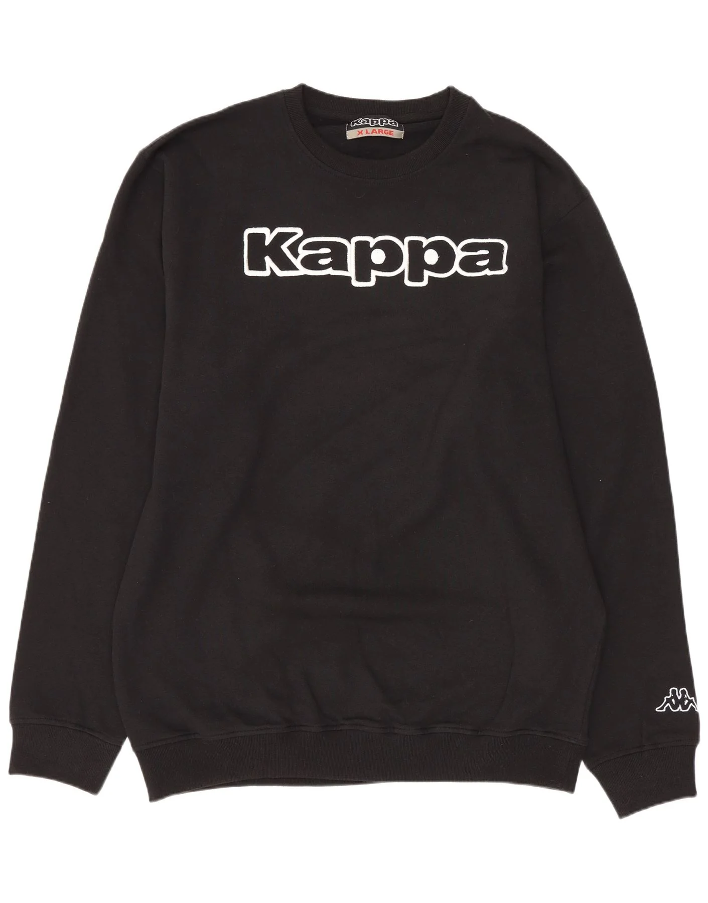 Kappa Mens Graphic Sweatshirt Jumper XL Black Cotton