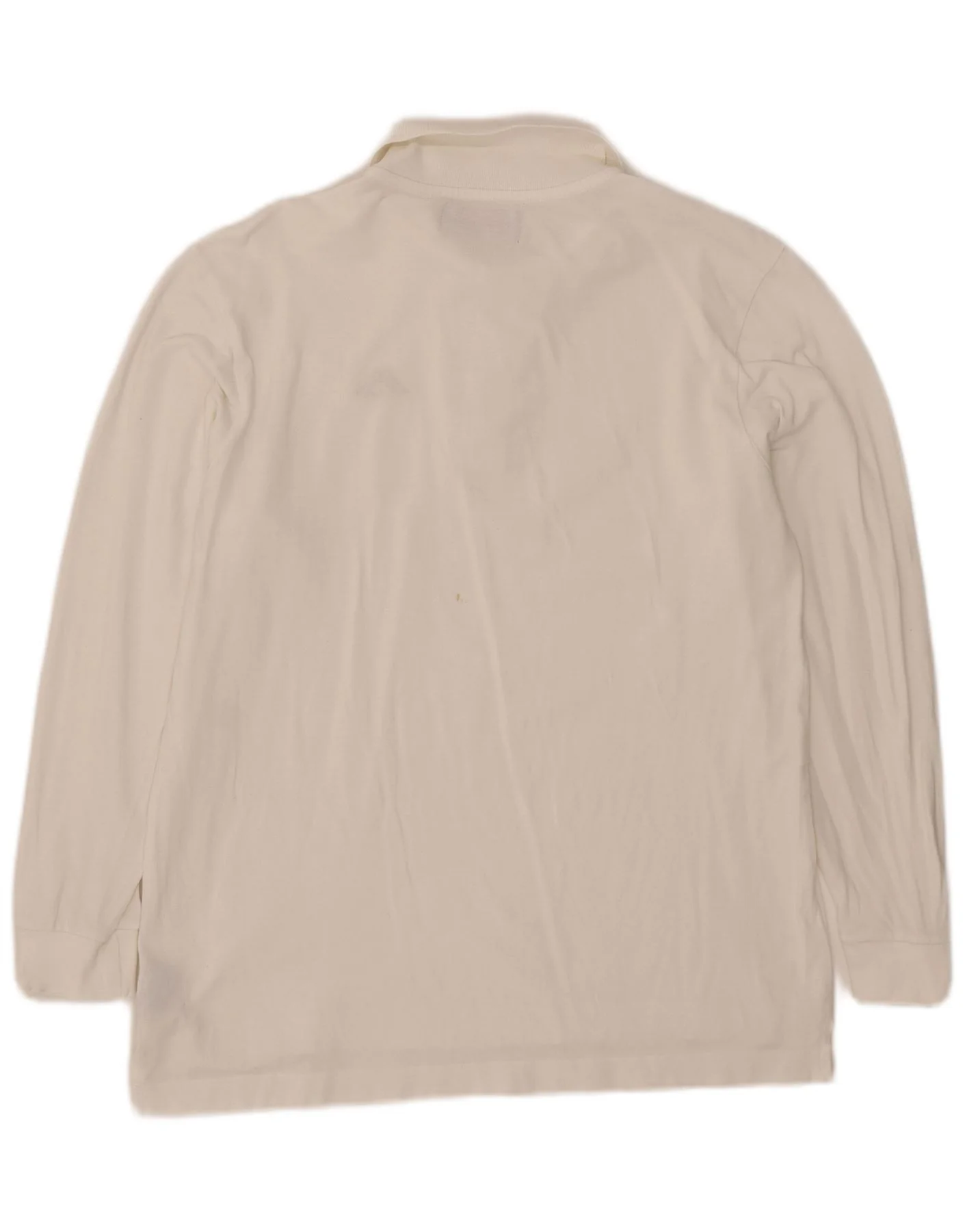 Kappa Mens Long Sleeve Polo Shirt Medium White Cotton - Image 2