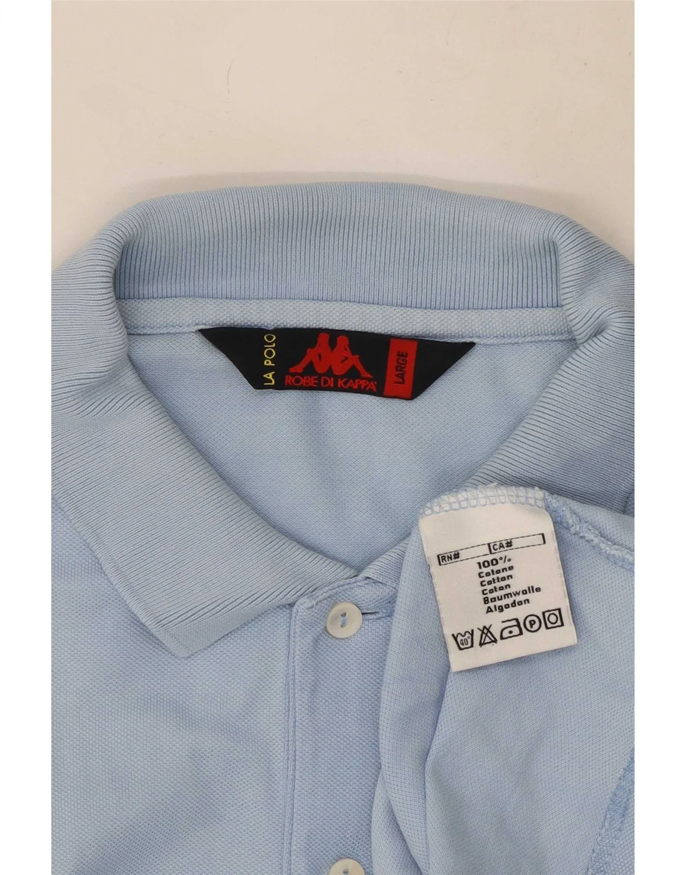 Kappa Mens Polo Shirt Large Blue Cotton - Image 3