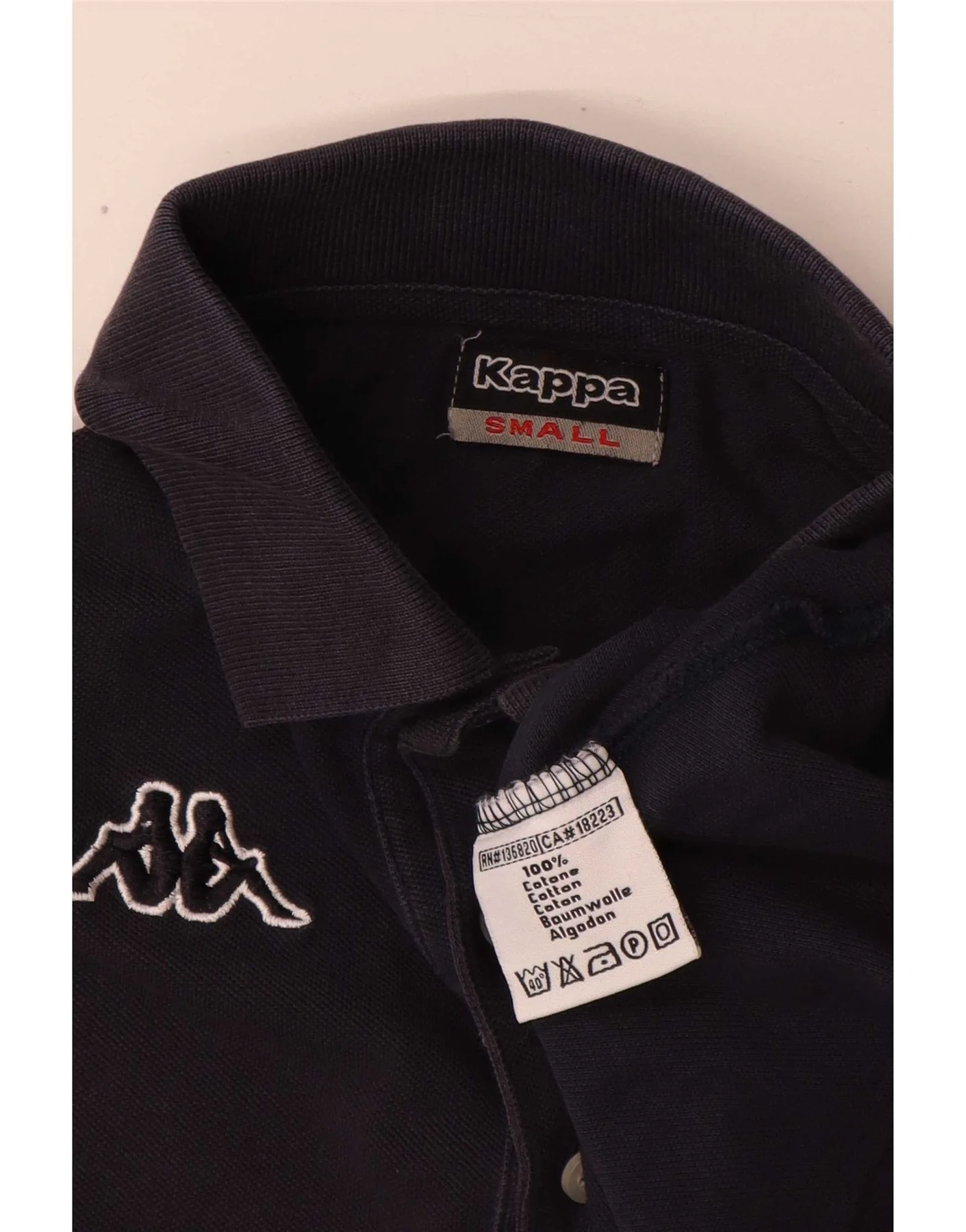 Kappa Mens Polo Shirt Small Navy Blue Cotton - Image 3
