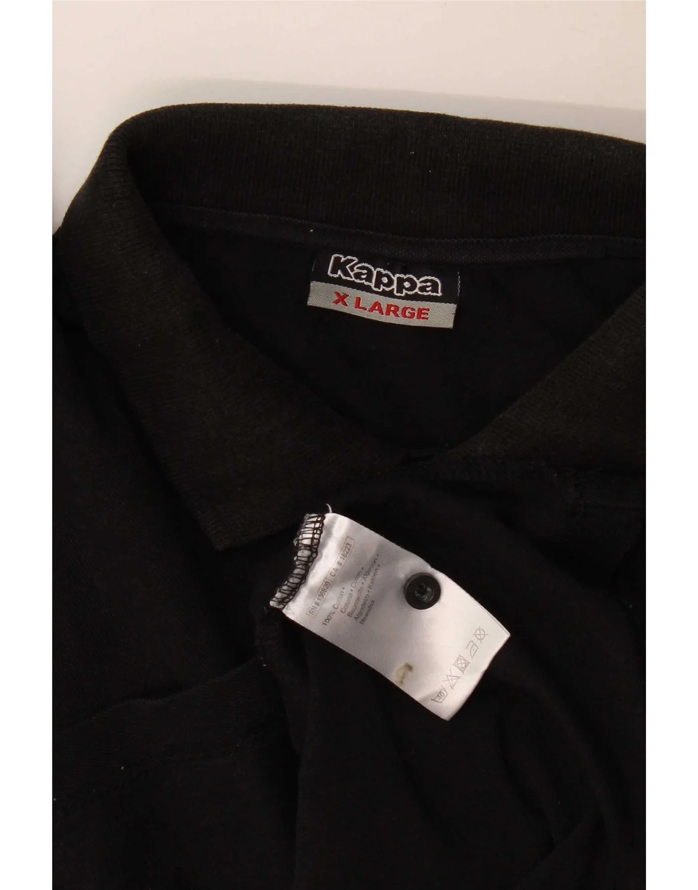Kappa Mens Polo Shirt XL Black Cotton - Image 3