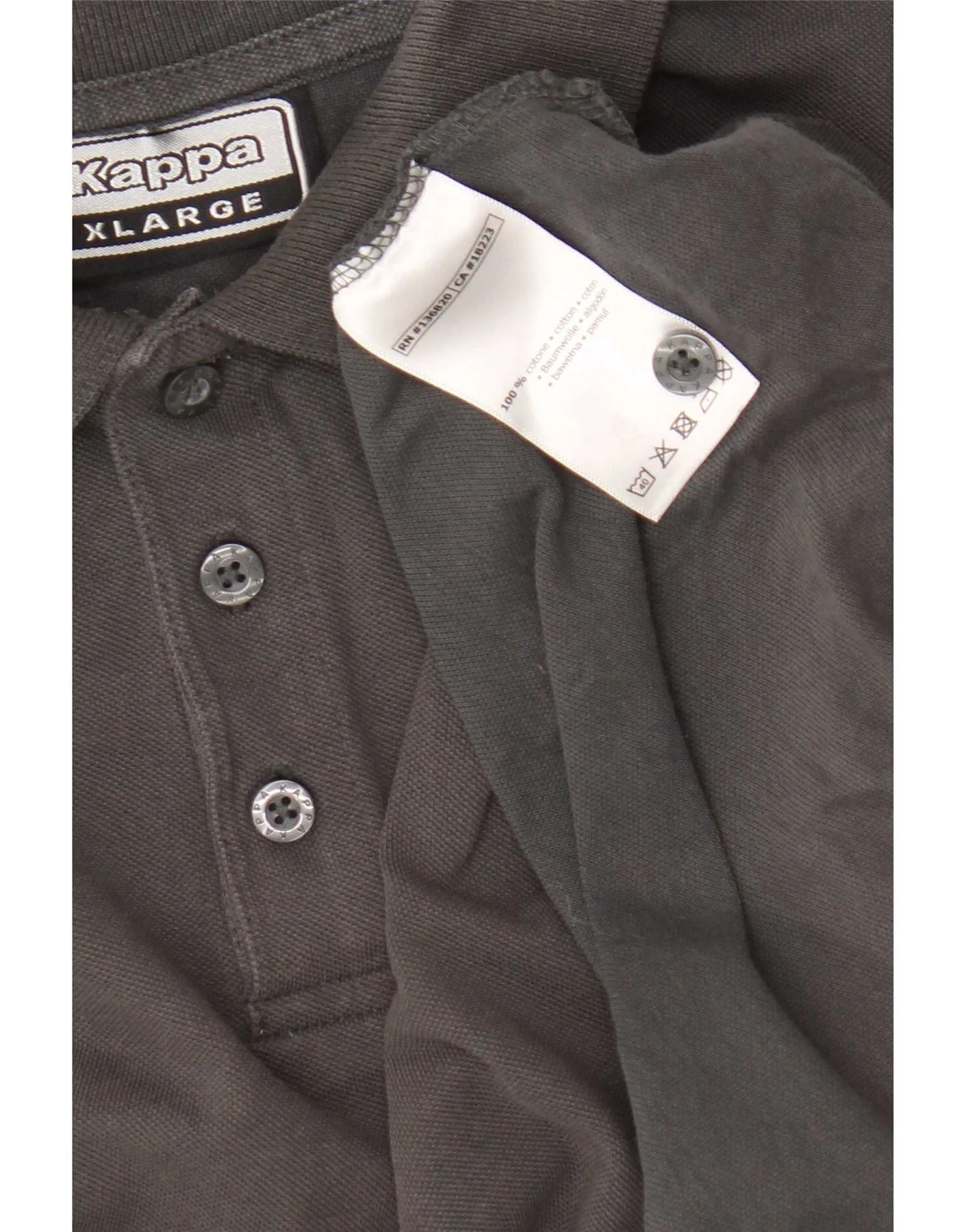 Kappa Mens Polo Shirt XL Grey Cotton - Image 3
