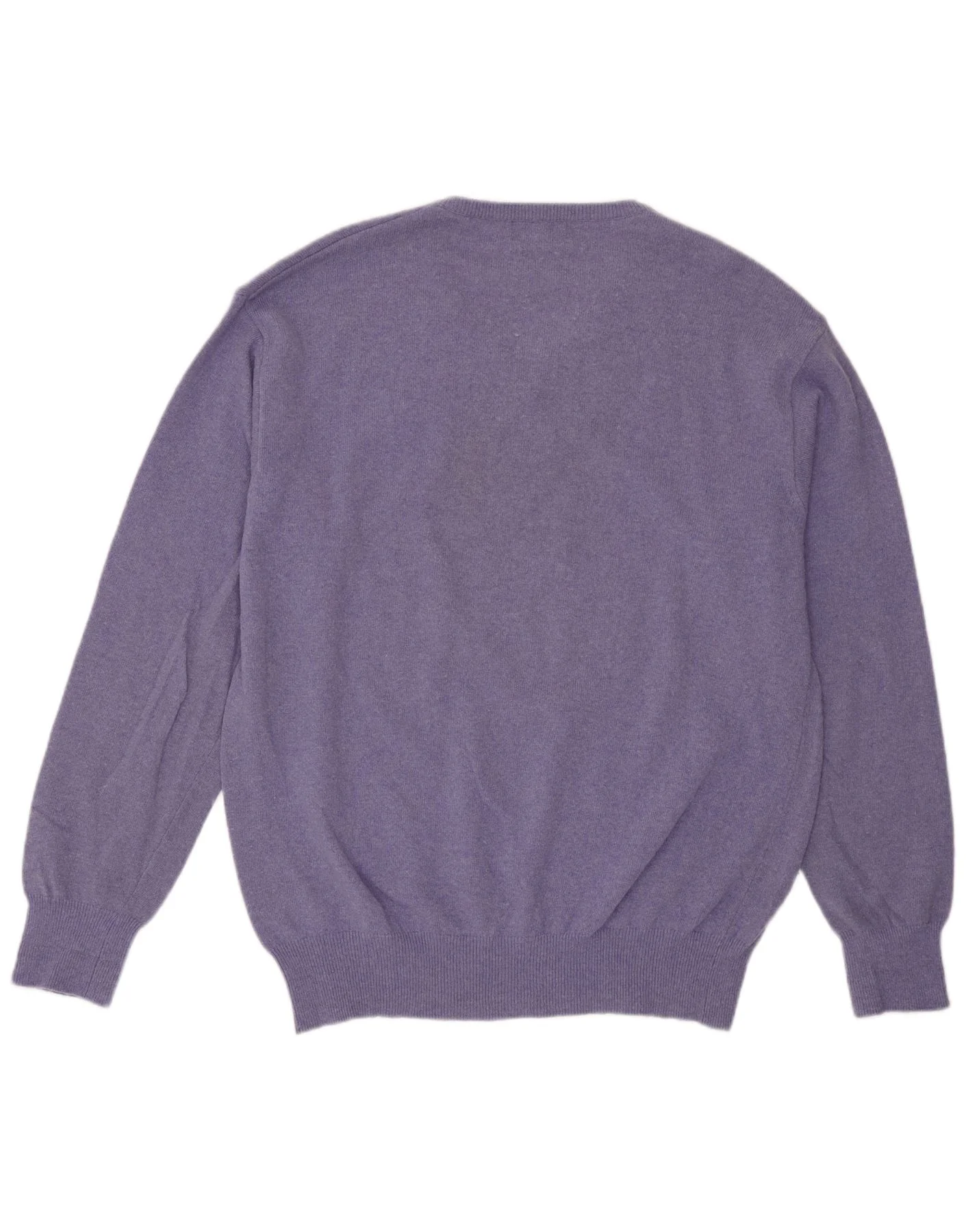 Kappa Mens V-Neck Jumper Sweater Large Purple Lambswool - Image 2