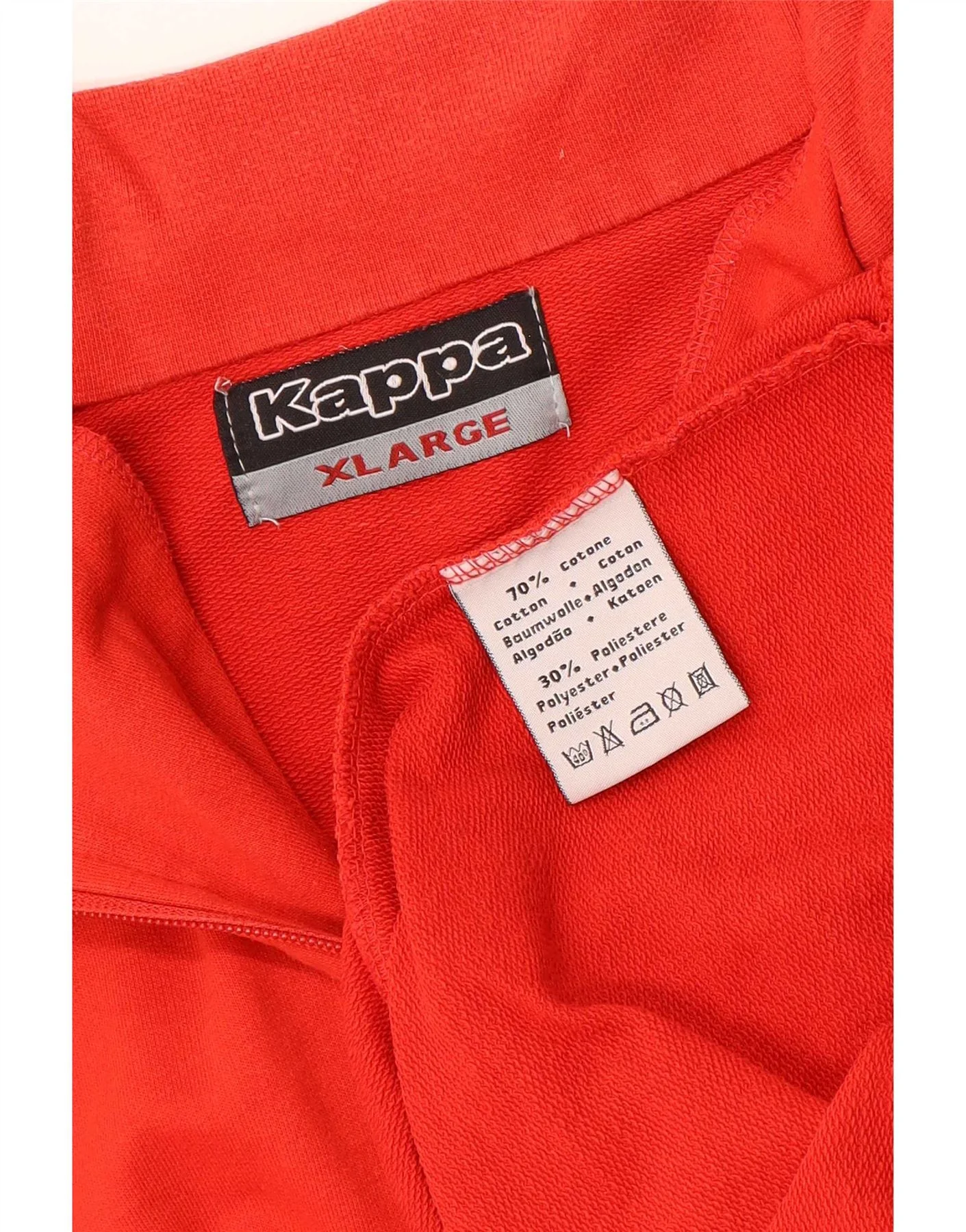Kappa Mens Zip Neck Sweatshirt Jumper XL Red Cotton - Image 4