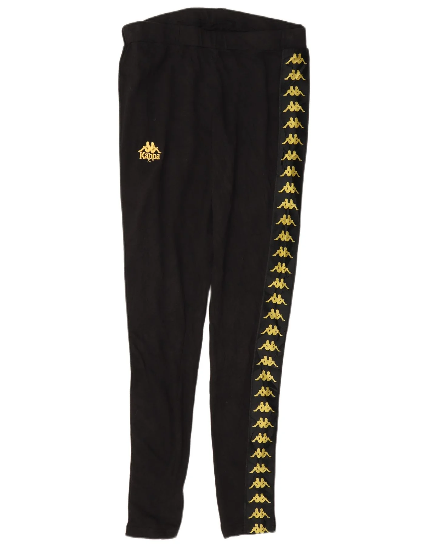 Kappa Womens Graphic Leggings UK 14 Large Black Cotton