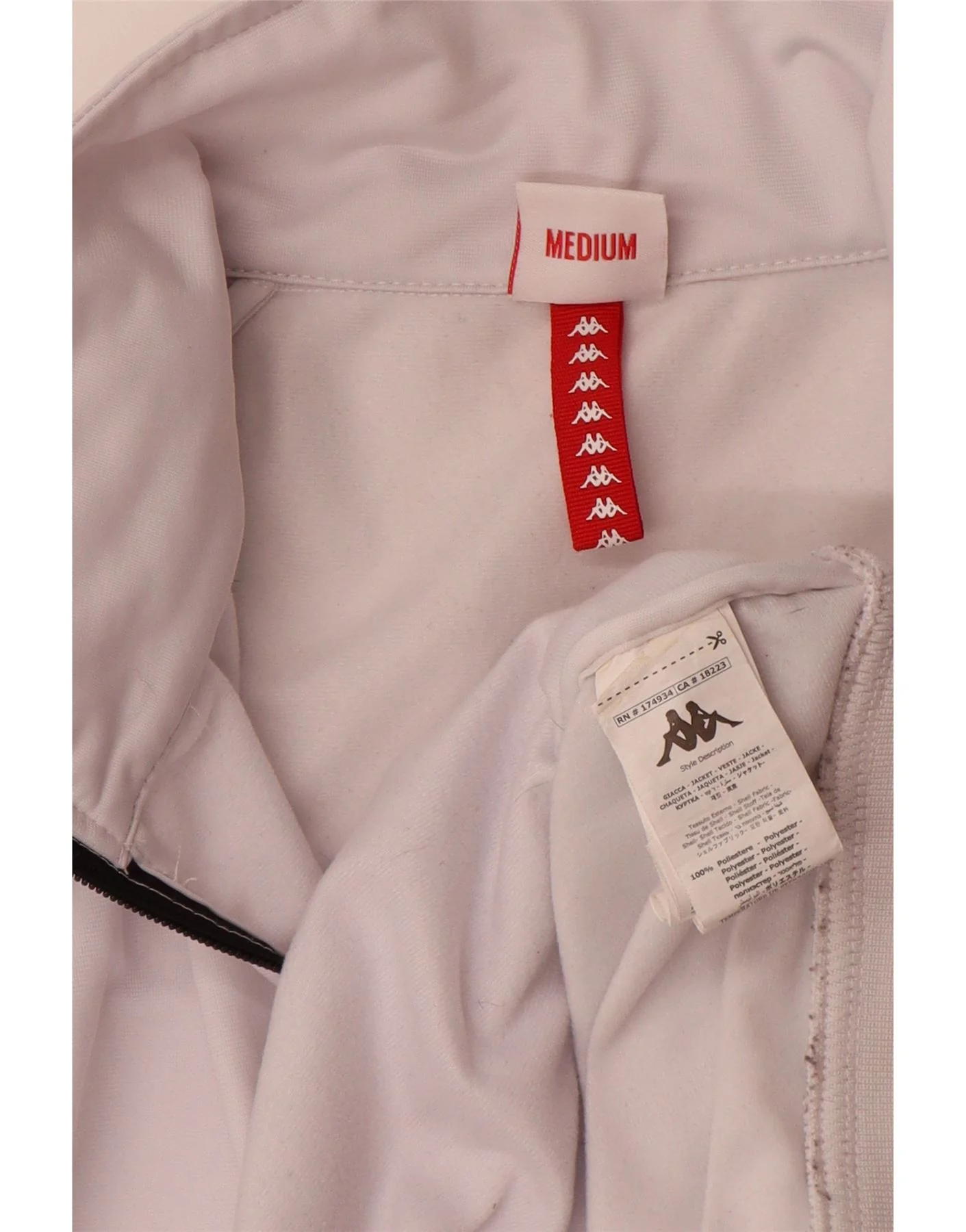 Kappa Womens Graphic Tracksuit Top Jacket UK 18 XL White Polyester - Image 3