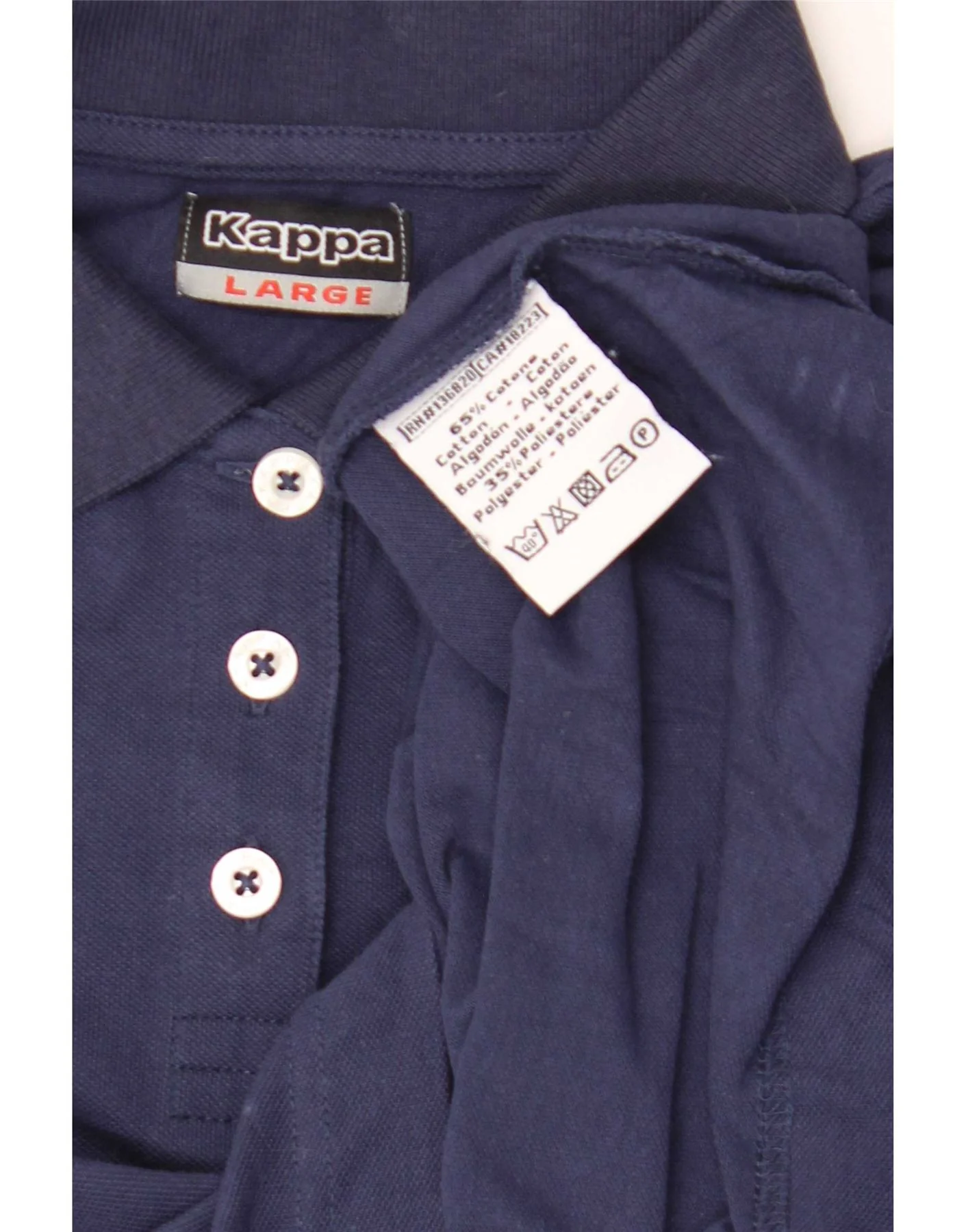 Kappa Womens Polo Shirt UK 14 Large Navy Blue Cotton - Image 4