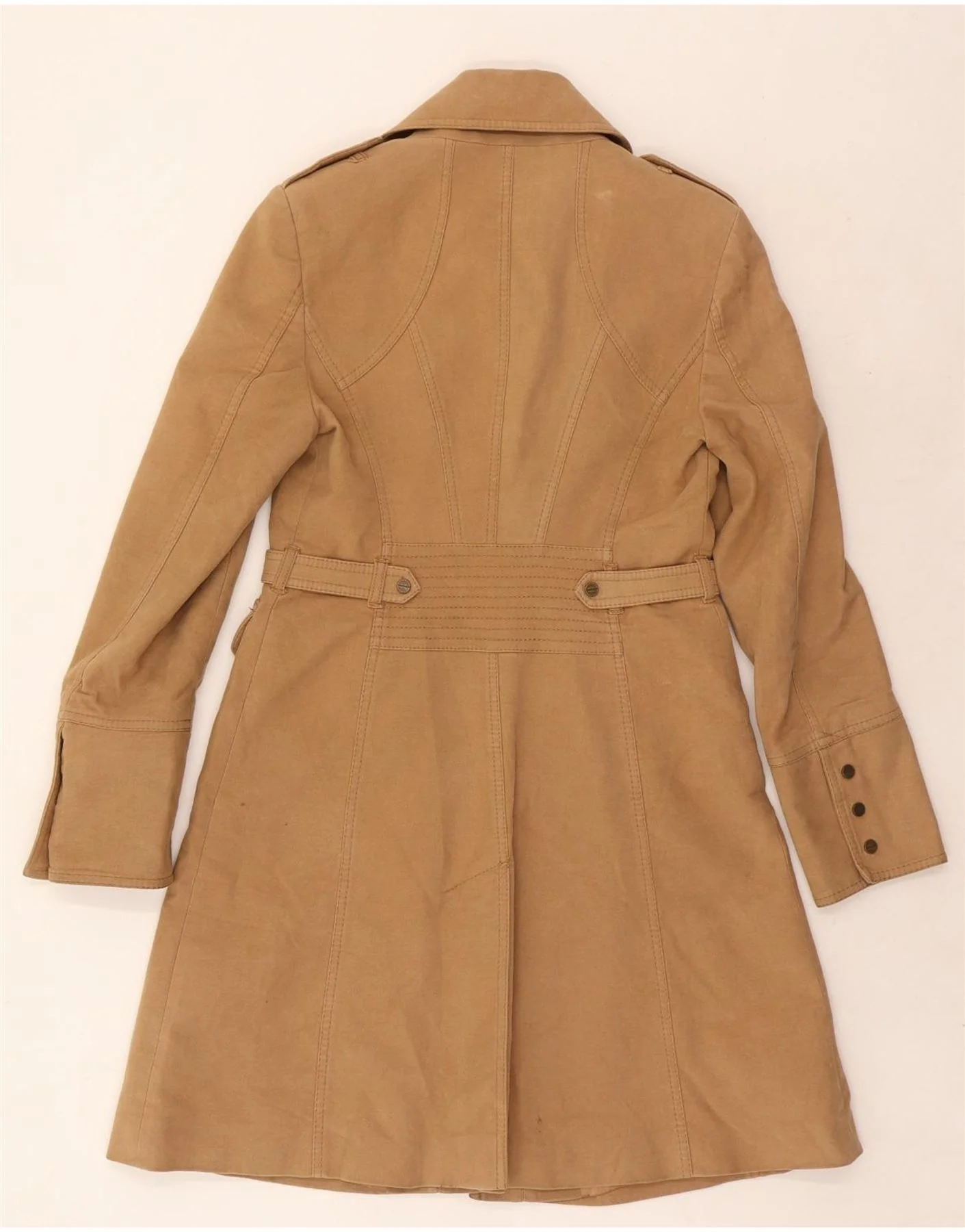 Karen Millen Womens Military Overcoat UK 12 Medium Brown Cotton - Image 2