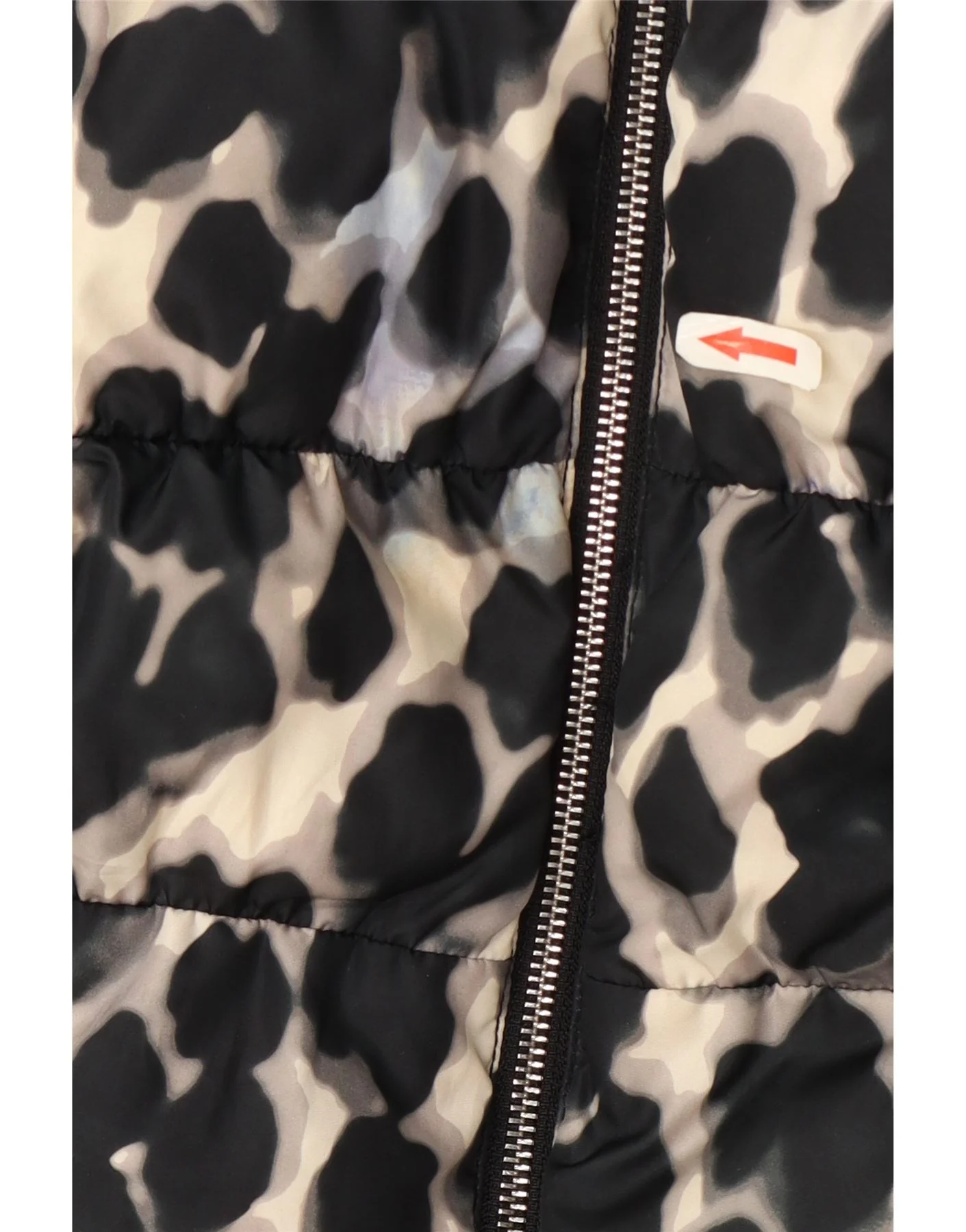 Karen Millen Womens Padded Coat UK 12 Medium Black Animal Print Polyester - Image 3