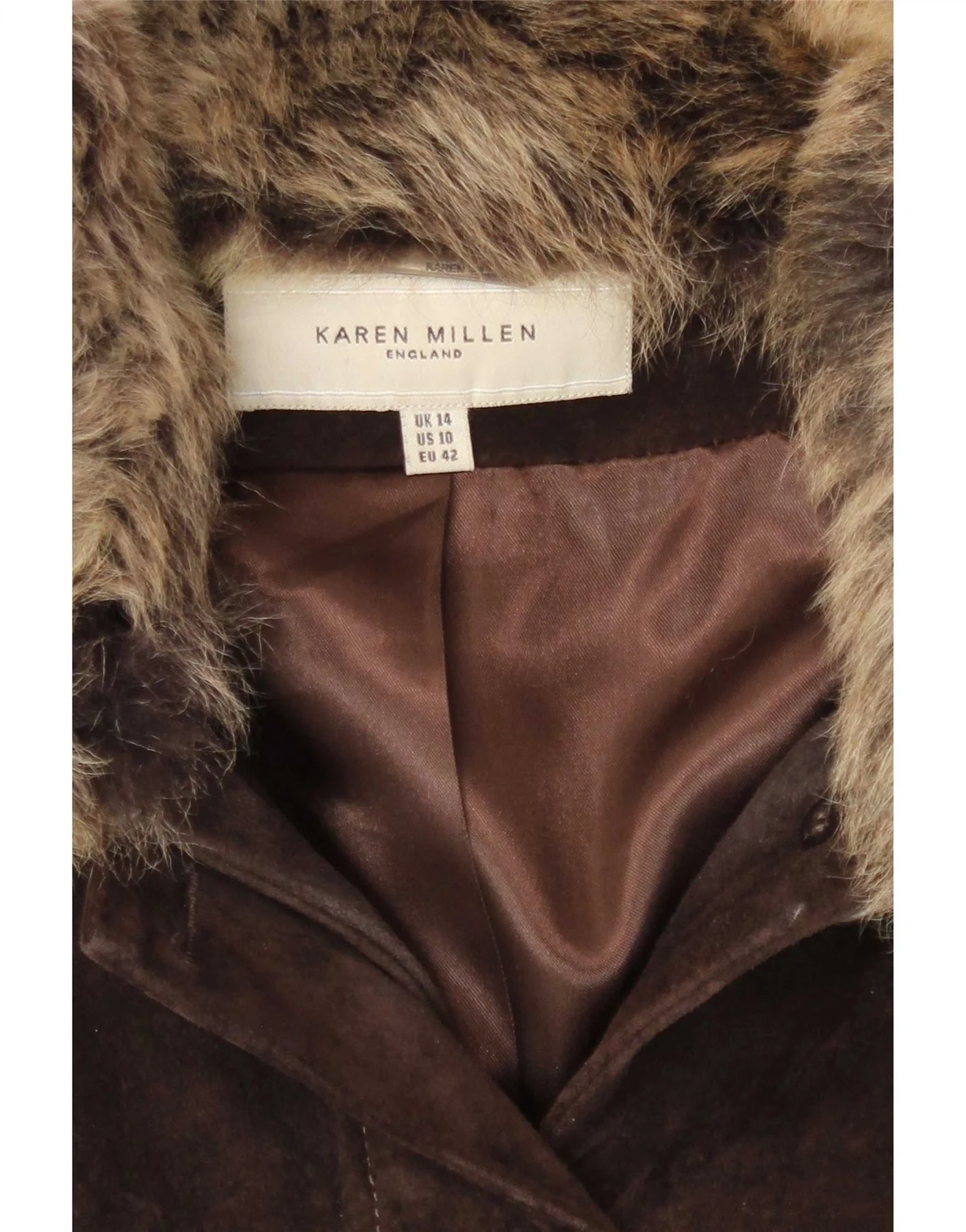 Karen Millen Womens Suede Waistcoat UK 14 Large Brown - Image 4