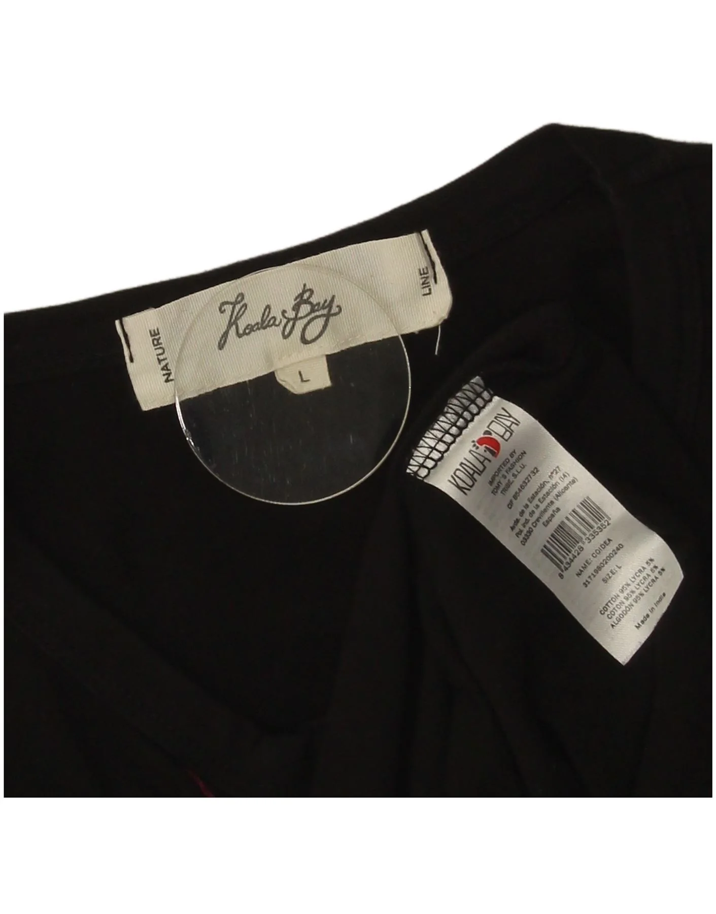 Koala Bay Womens Graphic T-Shirt Top UK 14 Large Black Cotton Hawaiian - Image 3