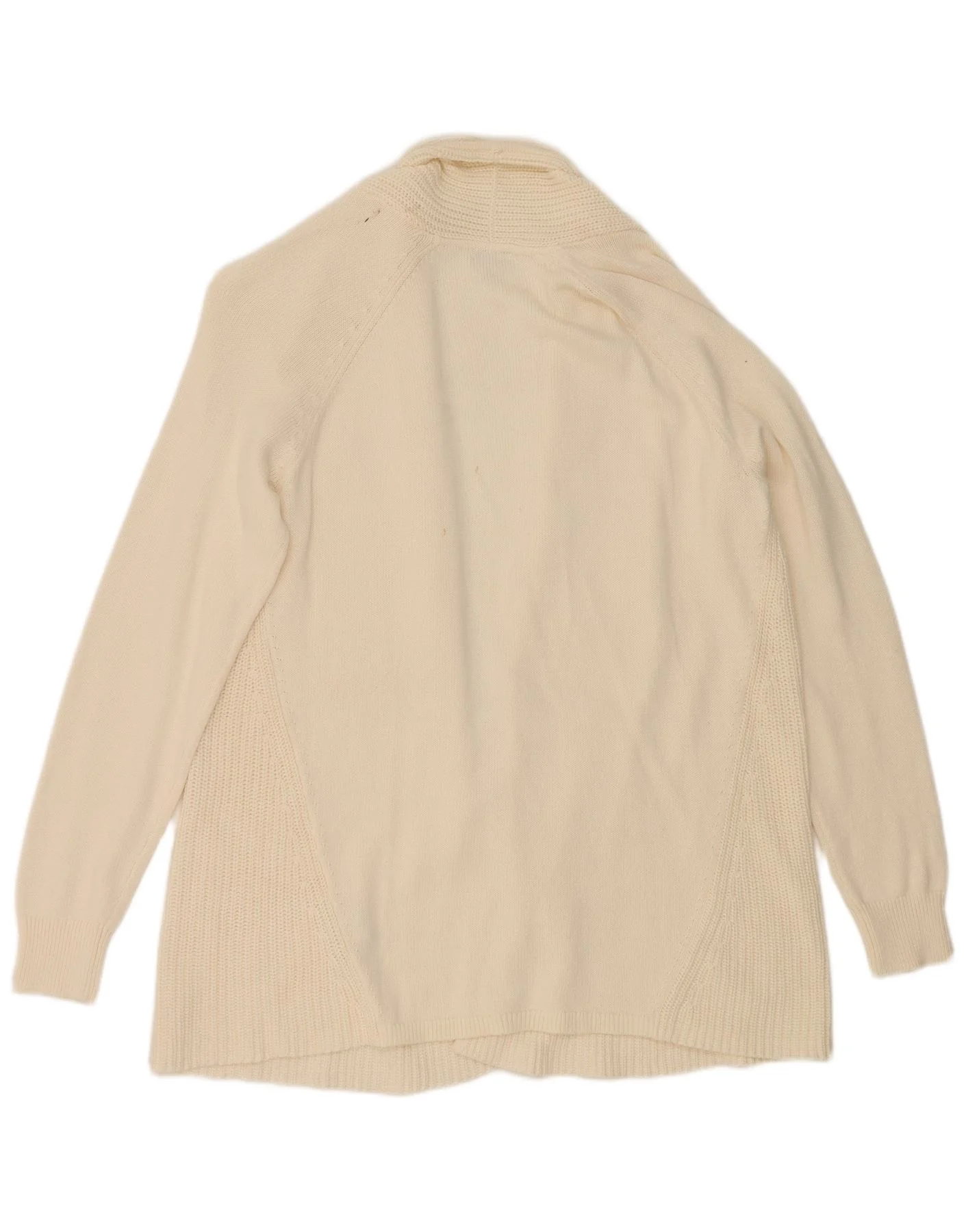 L.L.Bean Womens Open Cardigan Sweater UK 18 XL Off White Cotton - Image 2