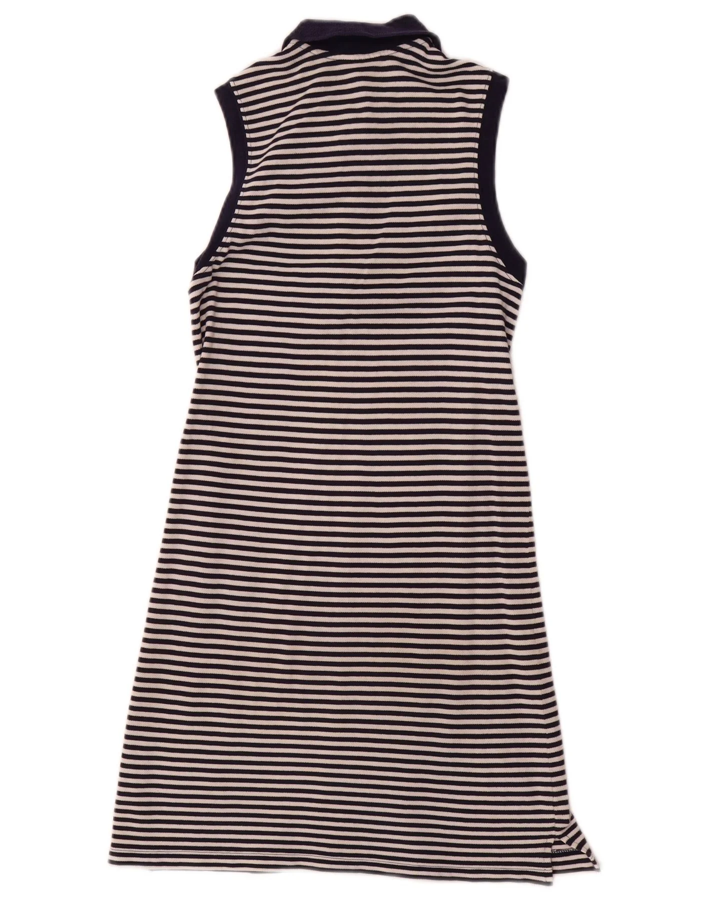 Lacoste Girls Sleeveless Polo Dress 11-12 Years Navy Blue Striped - Image 2